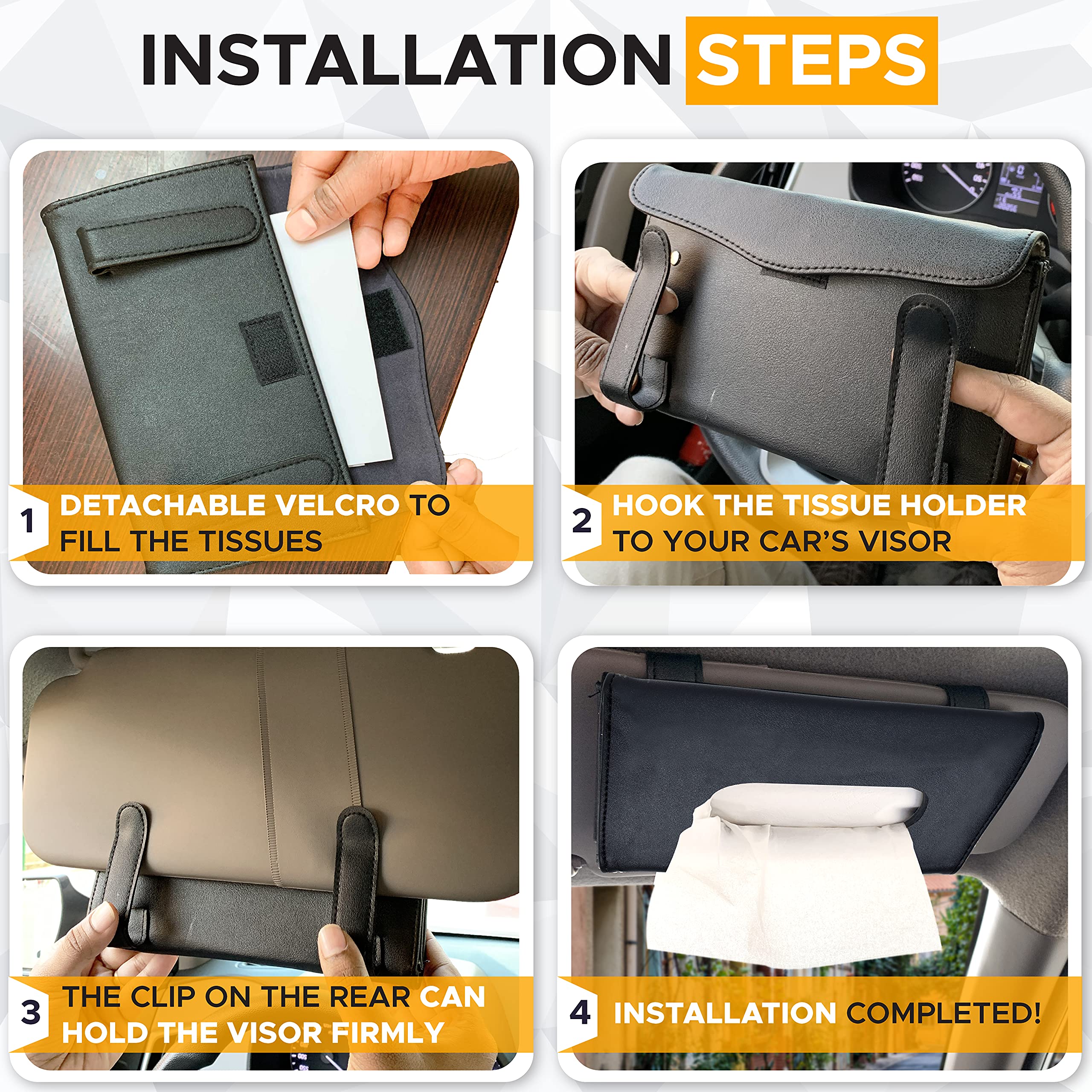 EcoNour Car Tissue Holder compact design for car interiors