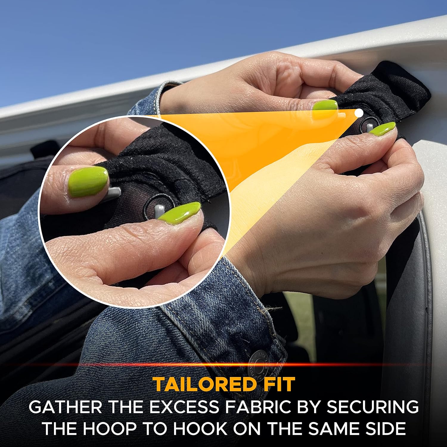 EcoNour Car Window Baby Shade (1Pack) | Car Magnetic Stretch to Fit | Window Sun Shade for Kids | Custom Fit Window Screen with Magnetic Hook | Adjustable Car Window Accessories