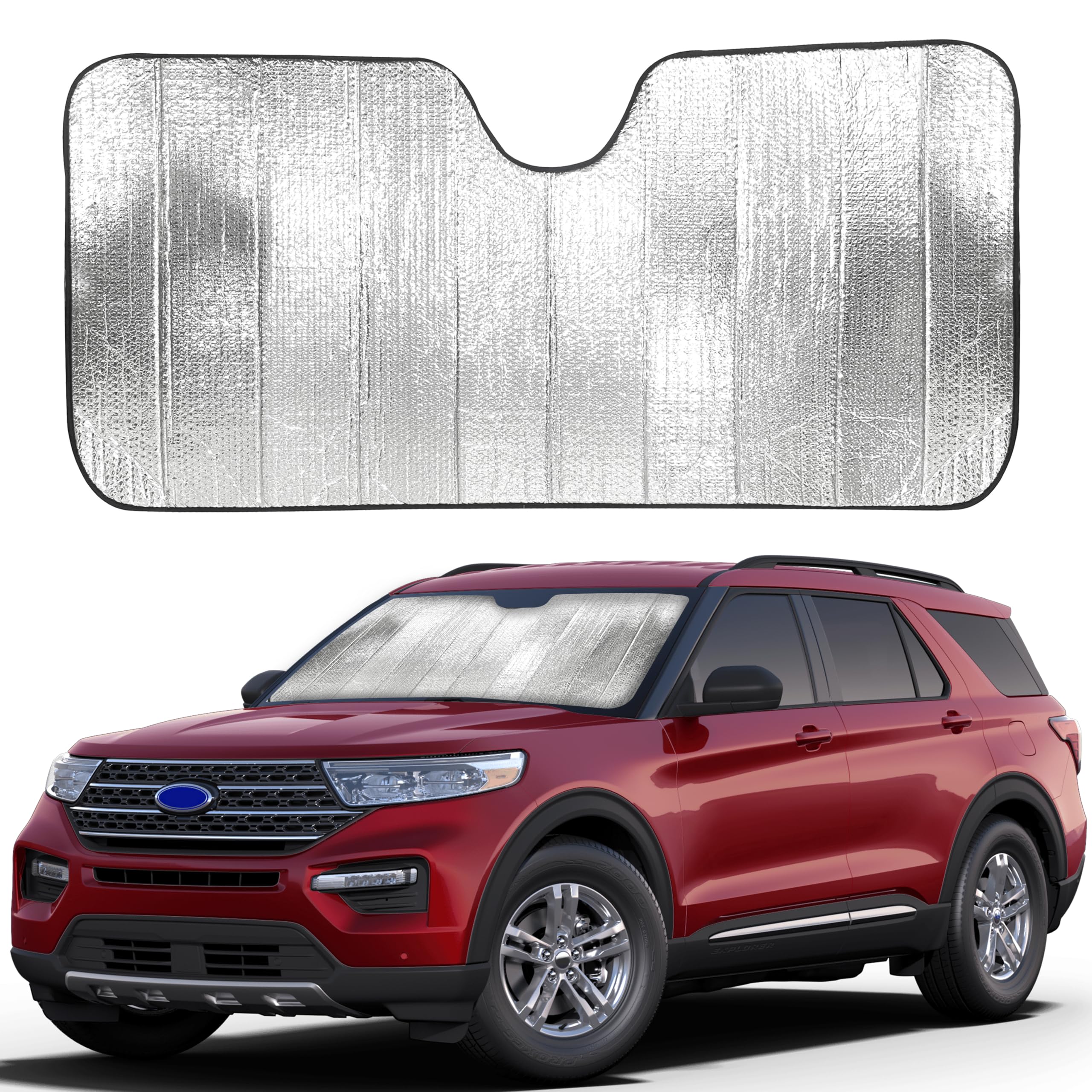 Accordion Car Windshield Sun Shade EcoNour 58x28 Inches Foldable