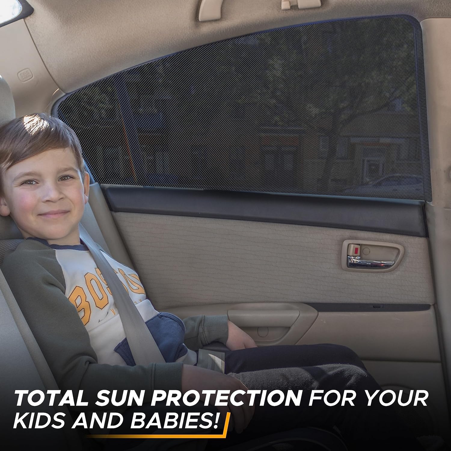 EcoNour Back Window Sun Shade for Car (2 Pack) | Total Protection from Sun Heat and UV Window Mesh Screen for Cars | Complete Shades for Car Windows Kids Protect from Harmful Sun Rays | Small 32