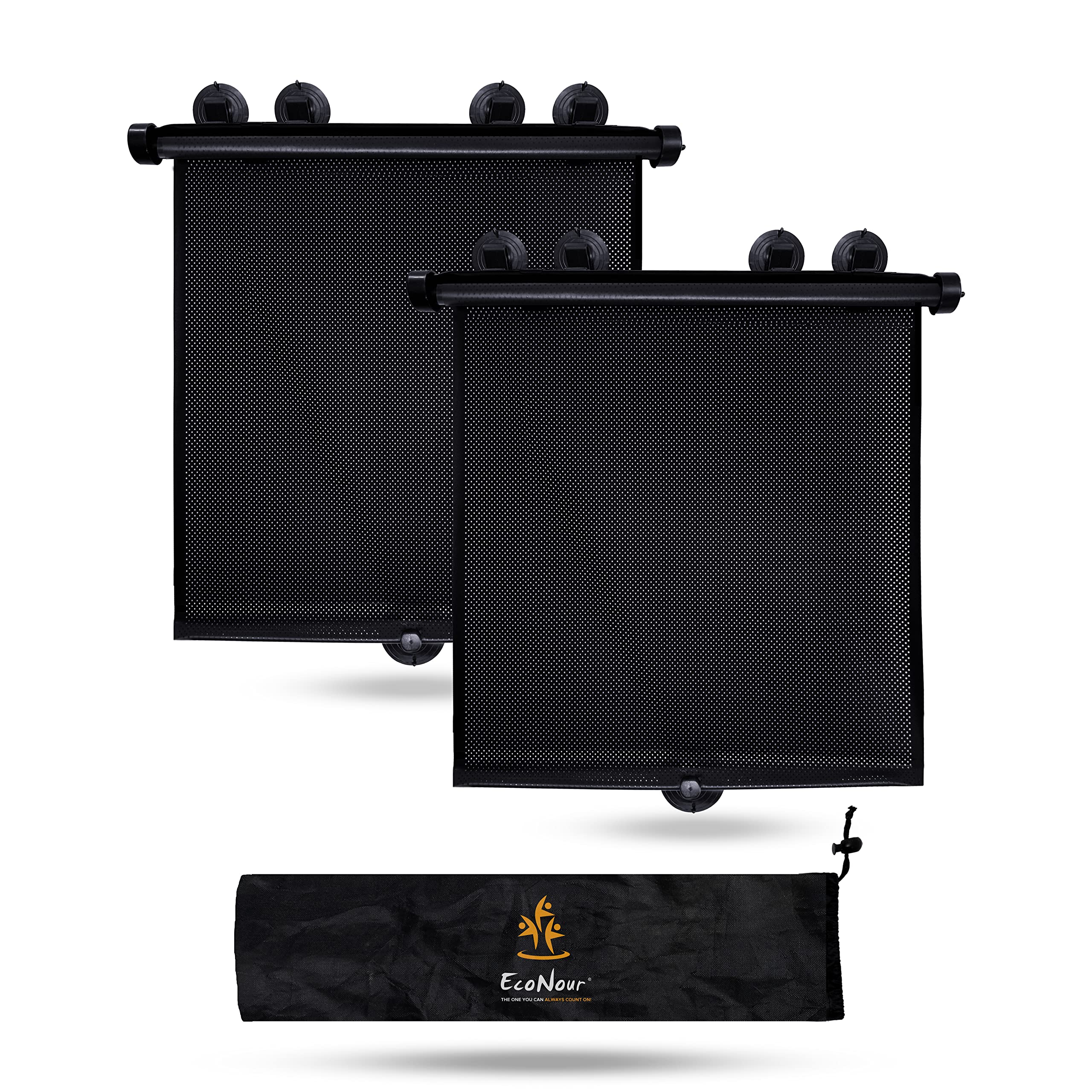 Car Window Shades for Baby 2 Pack – EcoNour Retractable Sun Protection for Kids