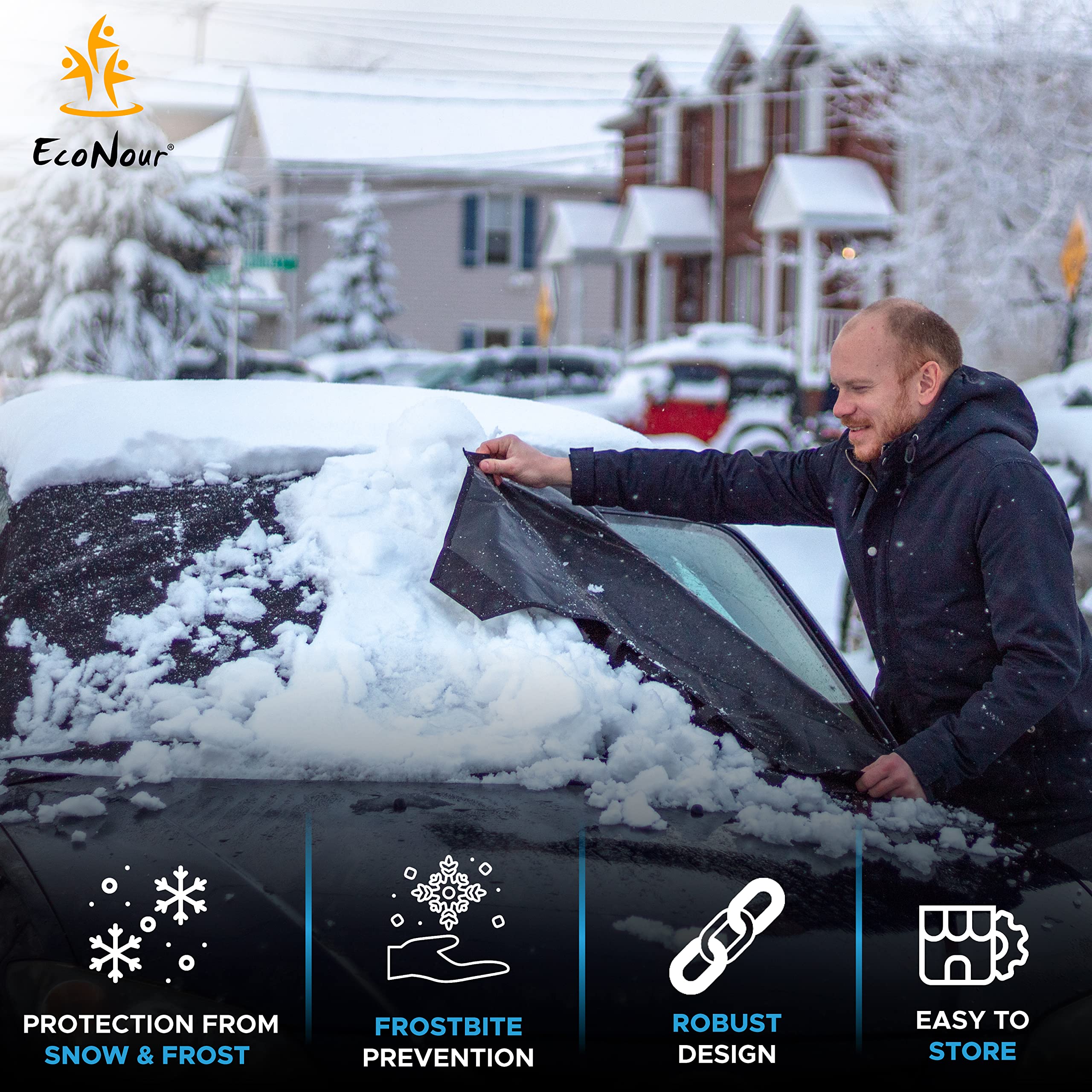 Winter protection with EcoNour Windshield Cover for Ice and Snow Medium (69