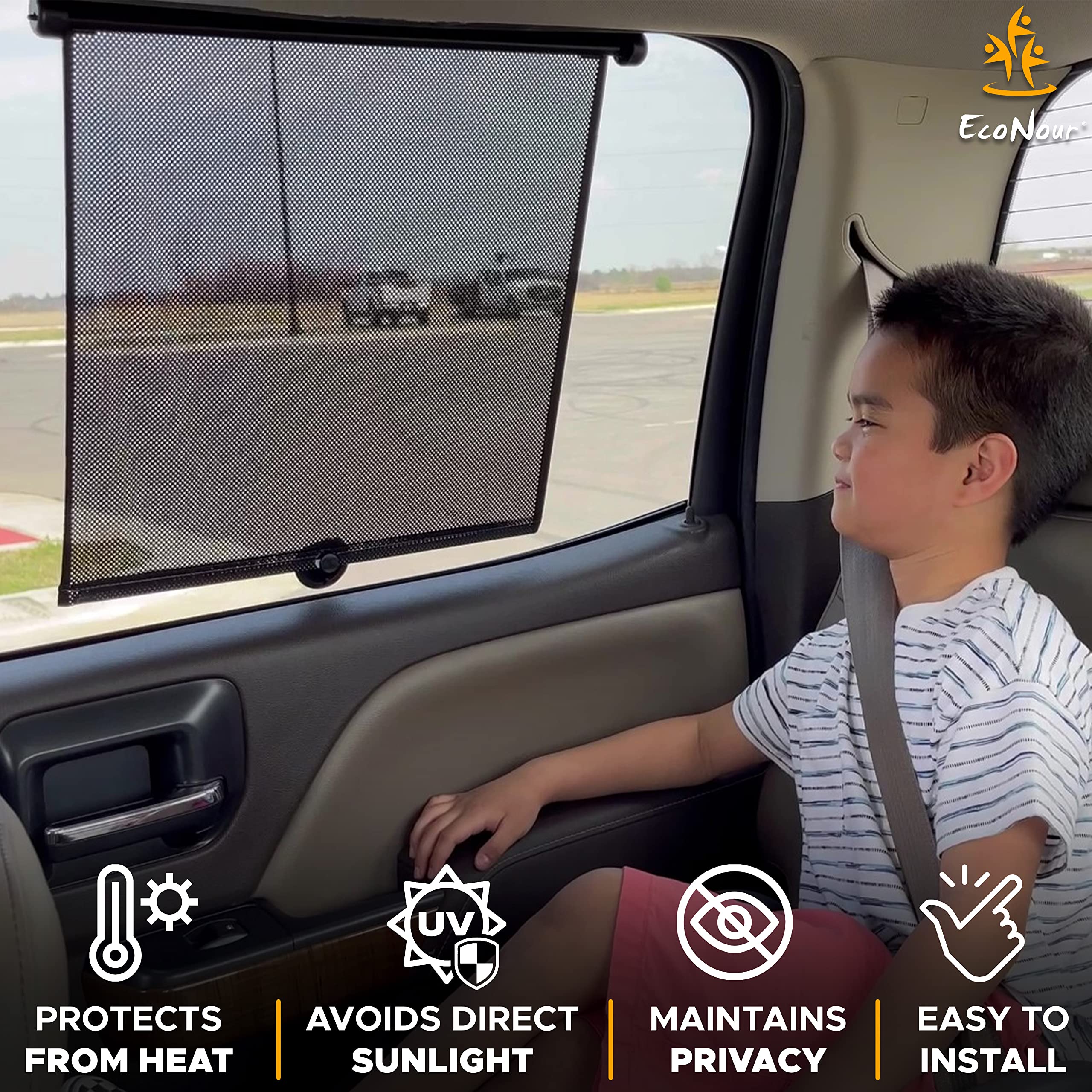 Retractable Car Window Shades – Protects children from sun glare while driving.