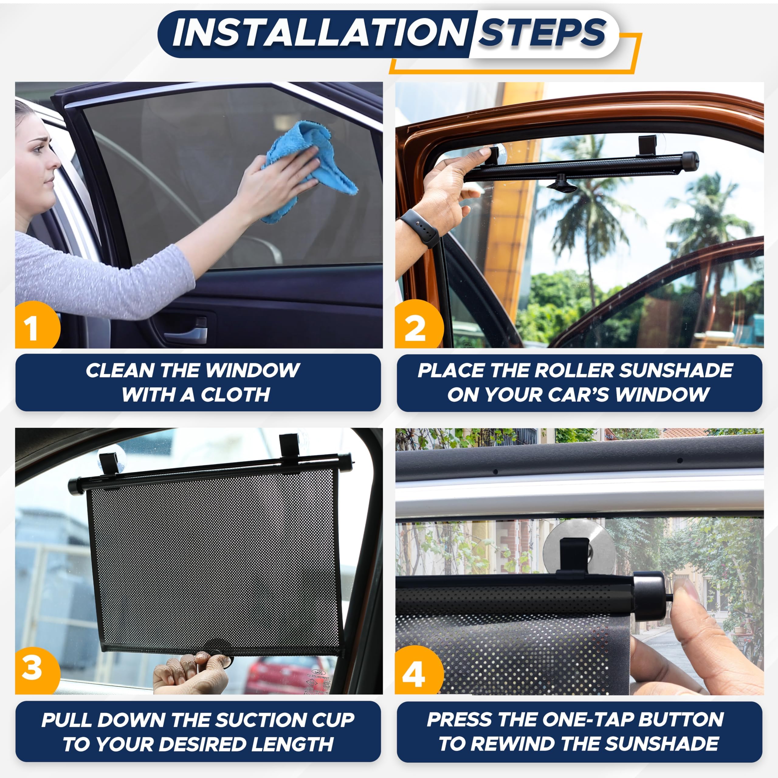 EcoNour Baby Car Window Shades (18