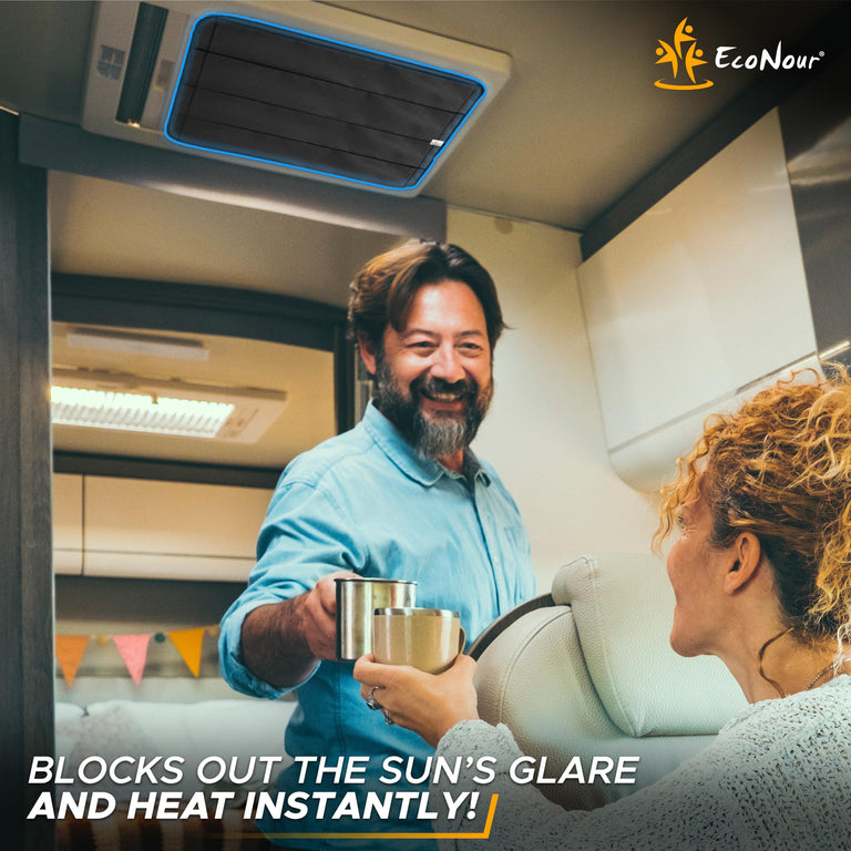 Foldable RV Skylight Window Shade with magnetic closure for UV protection