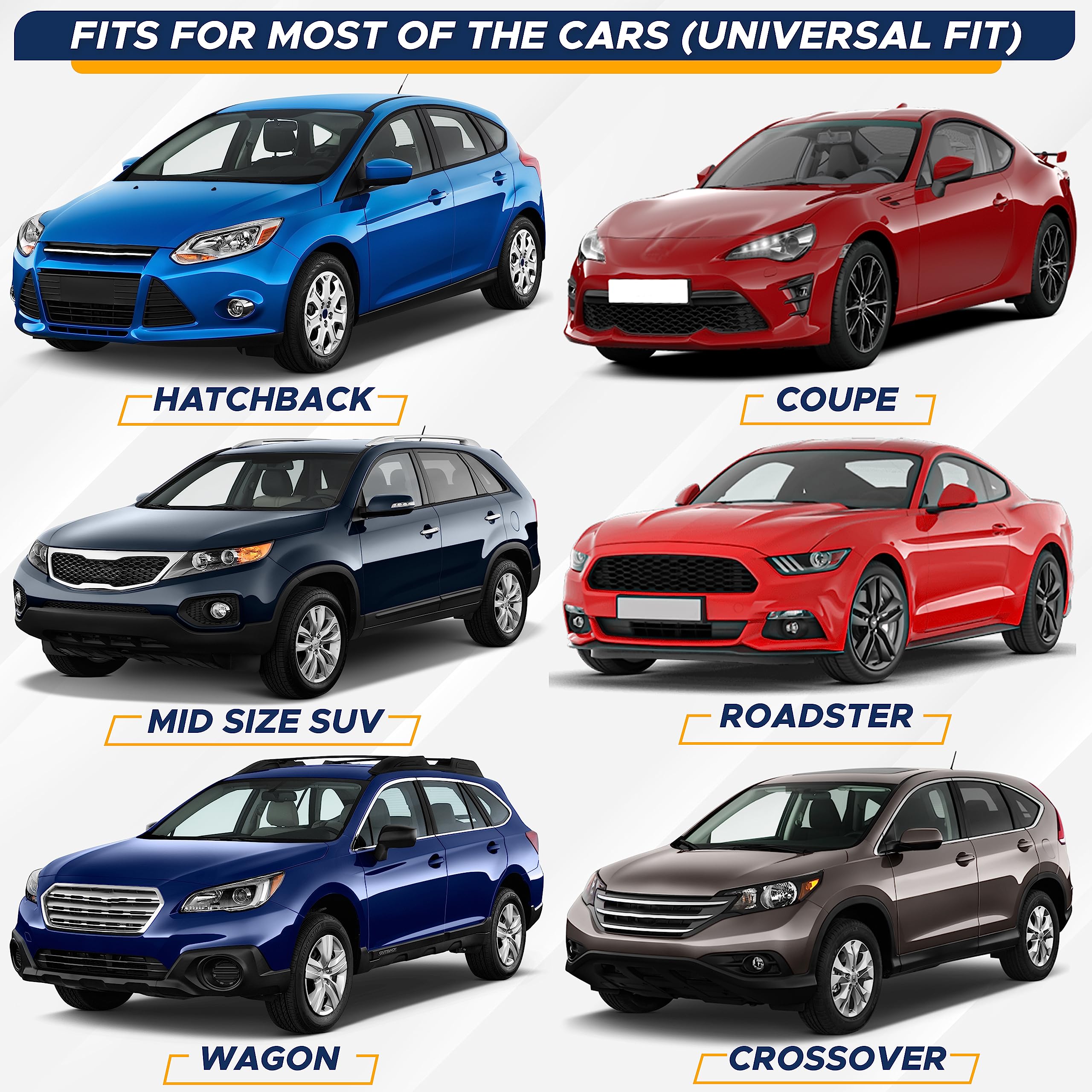 Accordion Car Windshield Sun Shade Blue EcoNour Blocks Heat & Sun