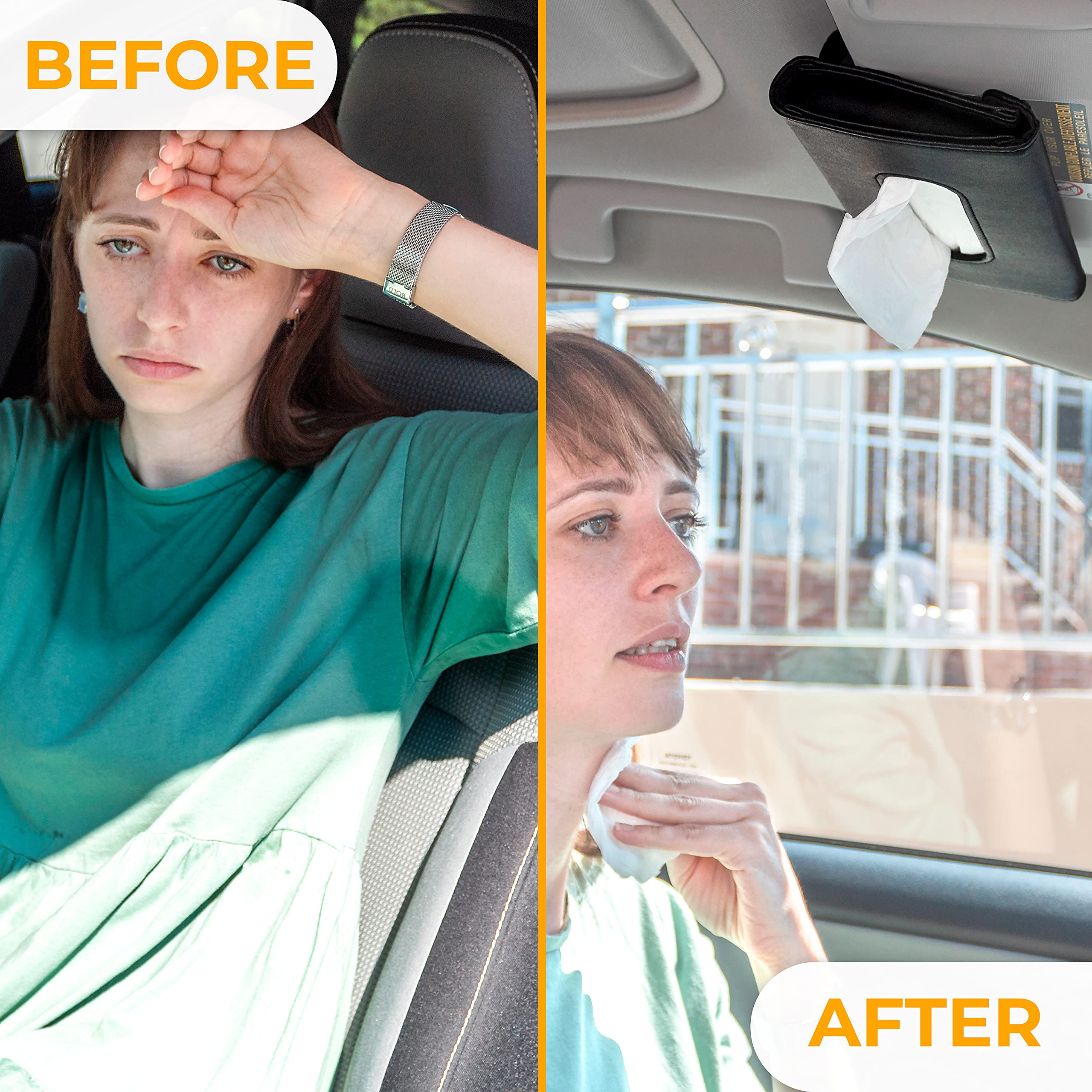 Compact Car Tissue Holder for car interior organization