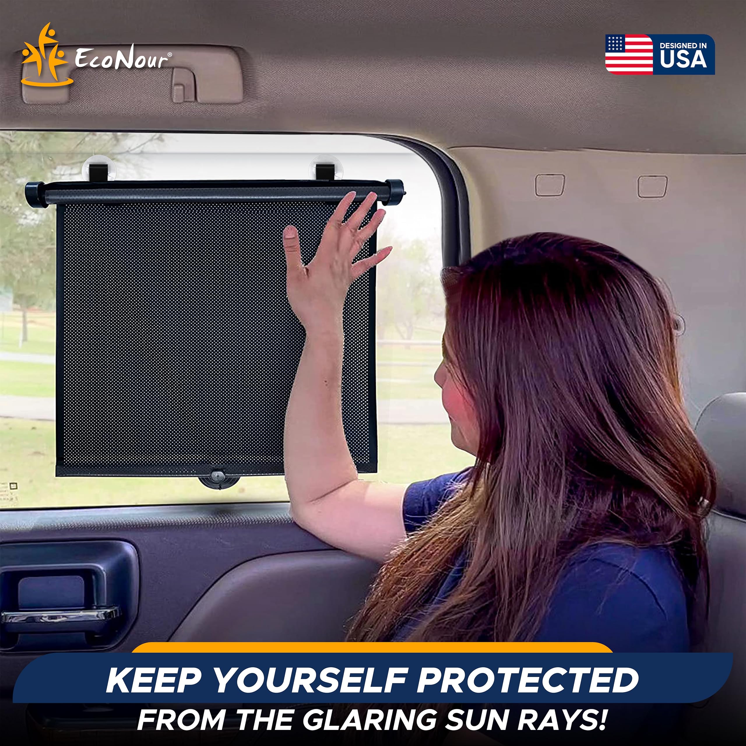 Car window shades for baby (2 Pack) upgraded EcoNour UV protection sun blockers