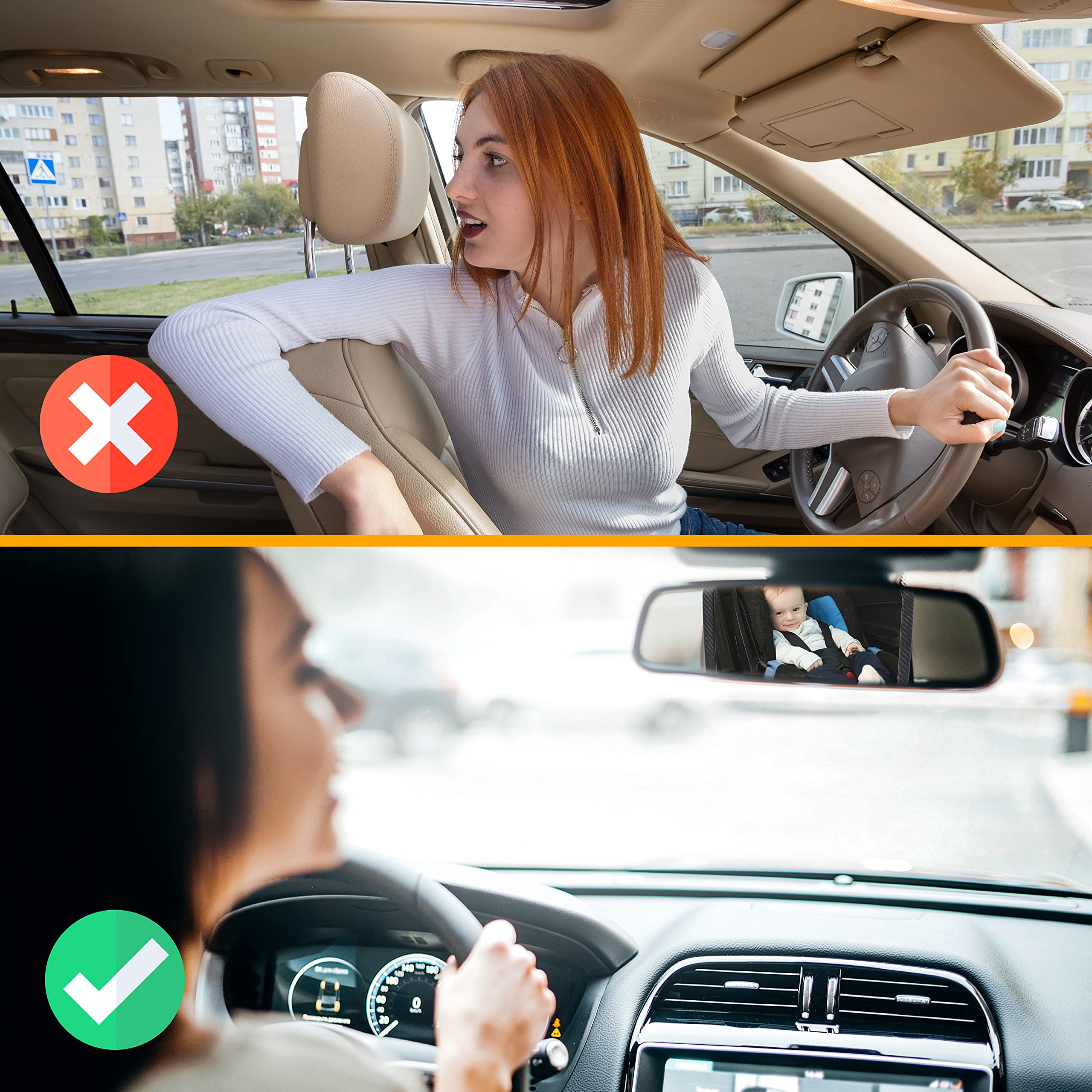 EcoNour Baby Car Mirror for rear-facing infants