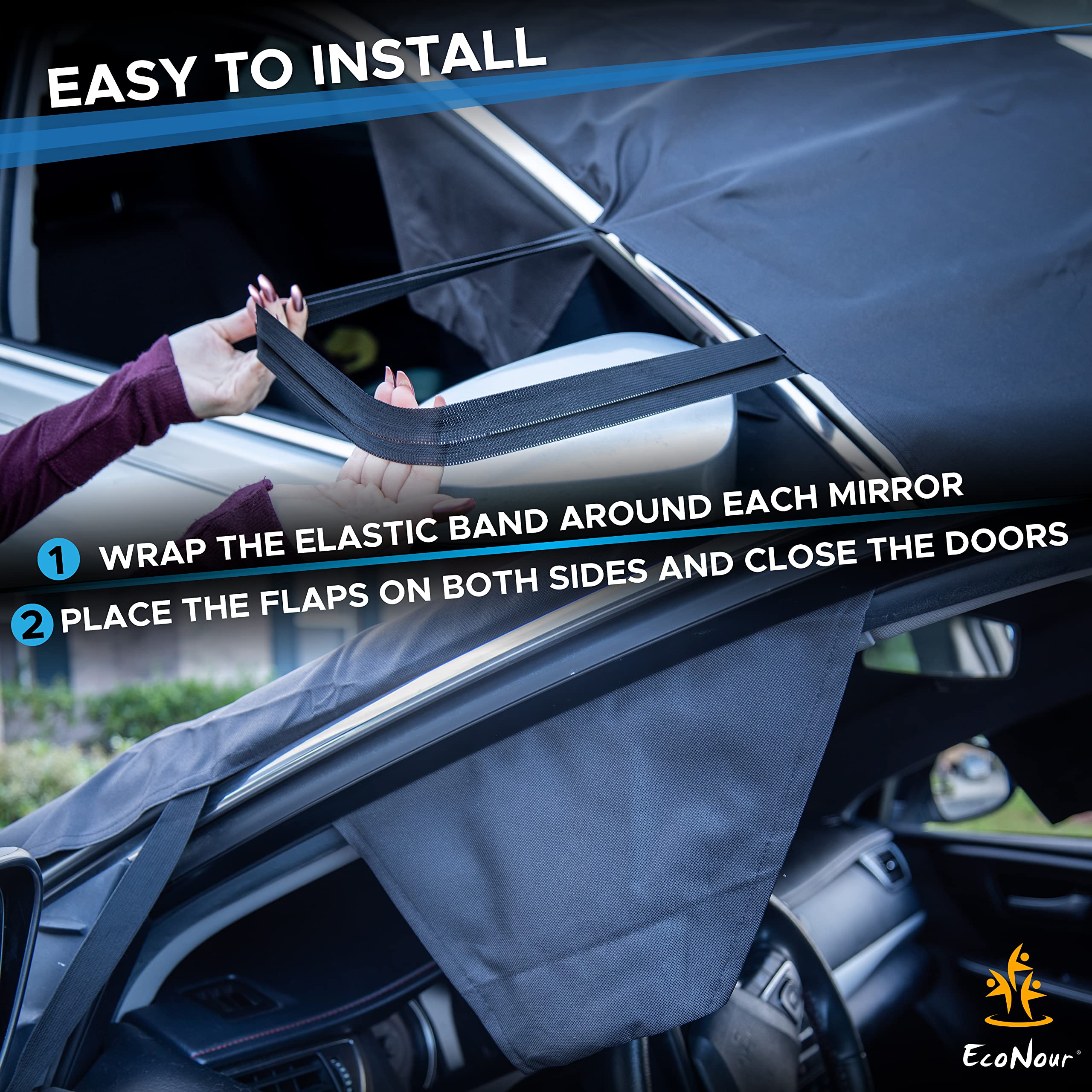 Heavy-duty Oxford fabric Windshield Cover for Ice and Snow Medium (69