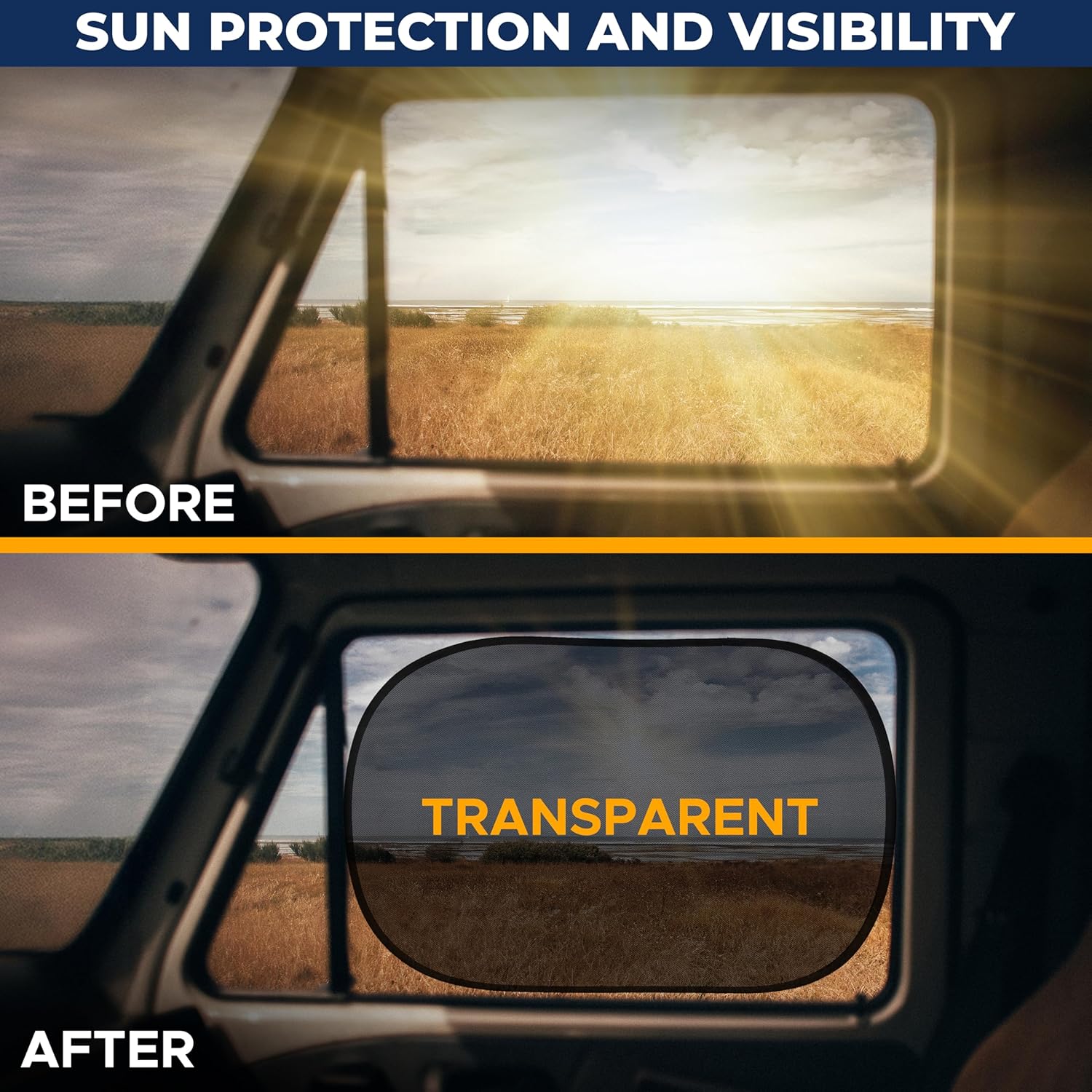 EcoNour Car Side Window Shades for Baby | XL - 4 Pack Car Side Window Sunshade for Kids | Automotive Sun Protection Baby from UV and Sun Glare | Car Baby Accessories (25