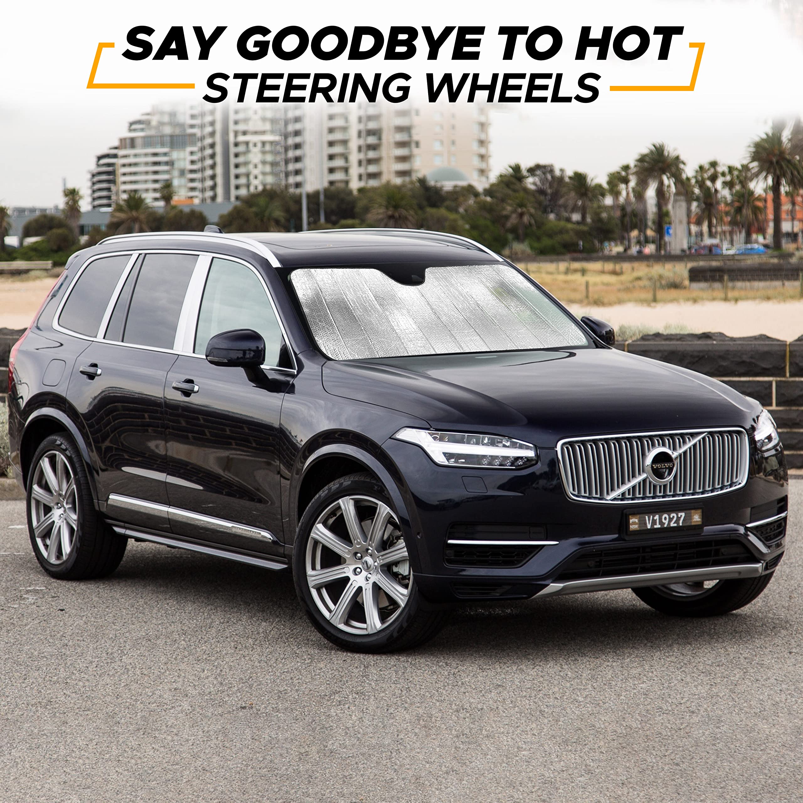 Accordion Car Windshield Sun Shade EcoNour Reflective Car Sun Blocker