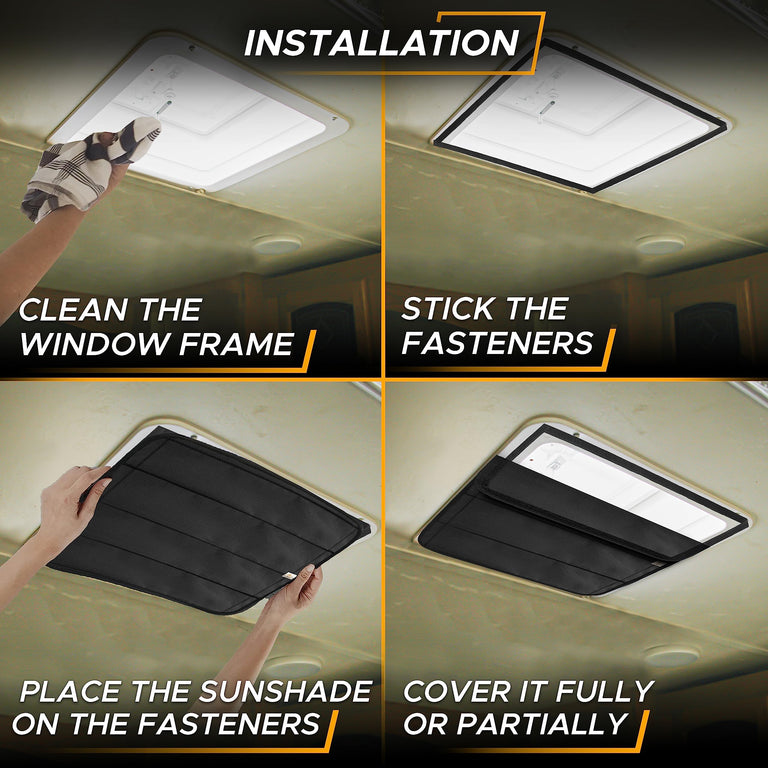EcoNour RV Skylight Window Shade with heat insulation and blackout design