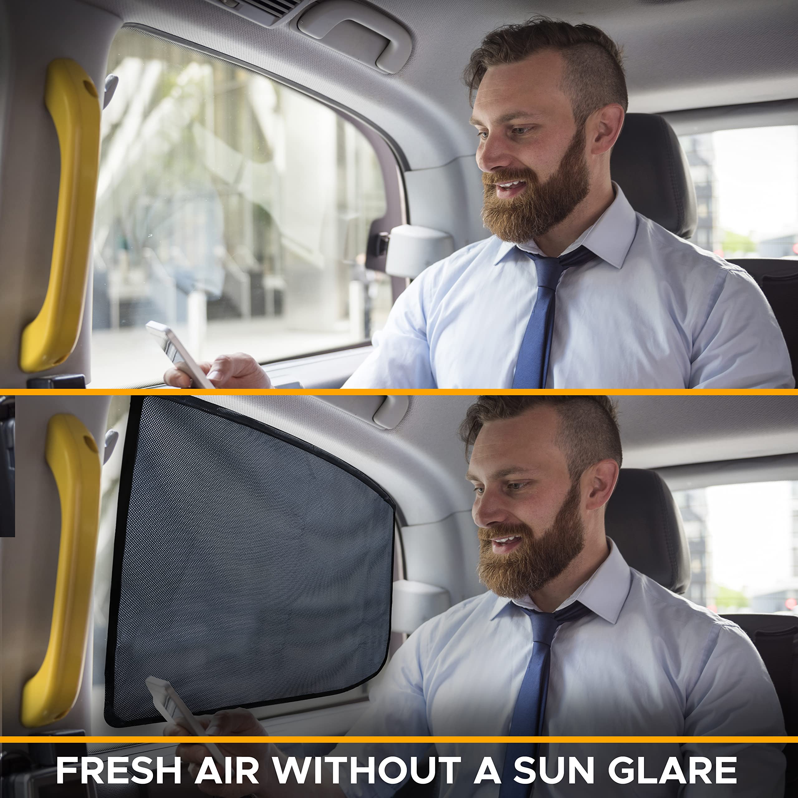 EcoNour Magnetic Car Side Window Sun Shade for privacy and UV shield.