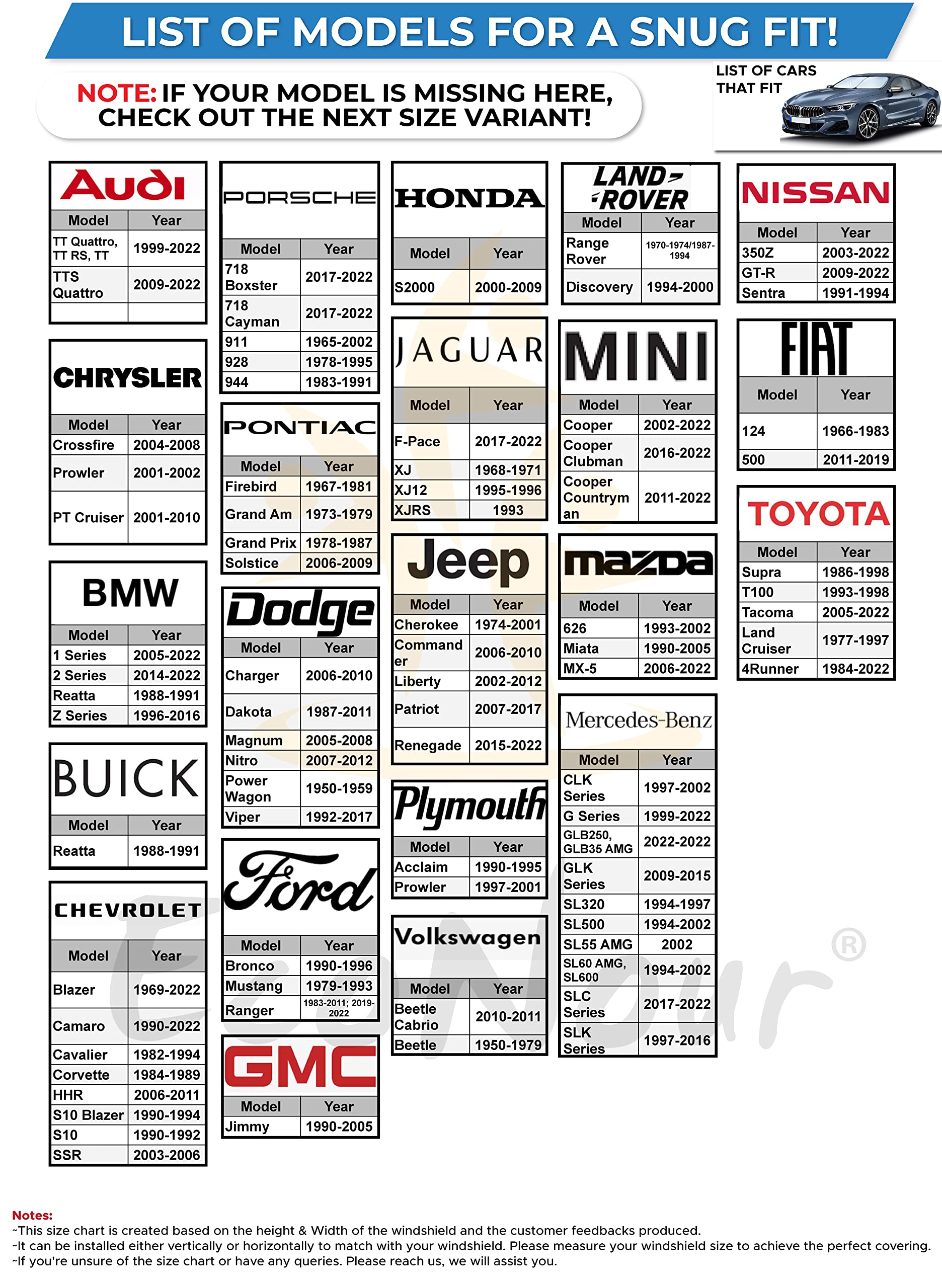 2-Piece Car Windshield Sunshade | EcoNour Blocks UV Rays & Protects Interior