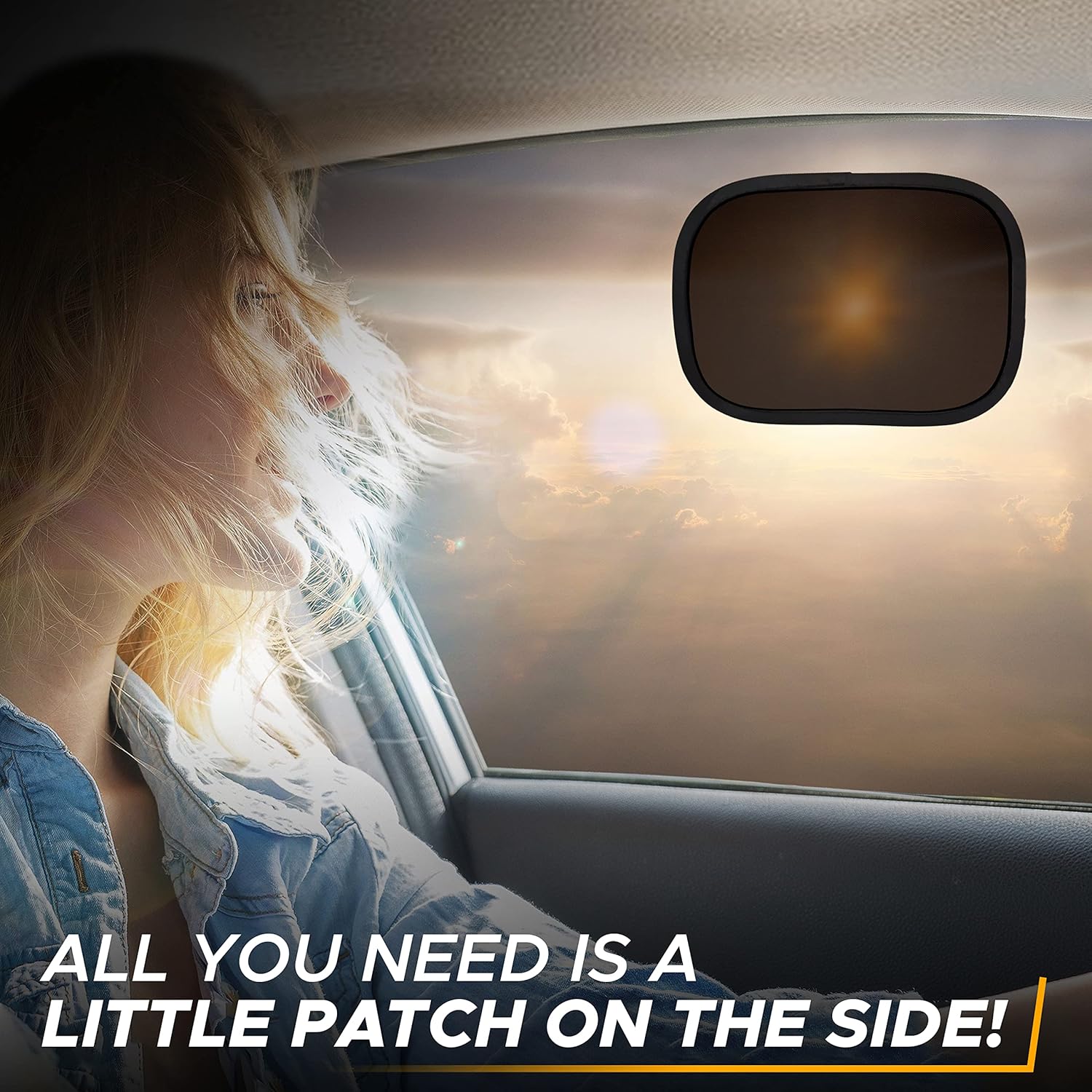 EcoNour Miniature Static Cling Window Shade for Car Sun Visor (2 Pack) | Windshield Sun Shade Static Cling for Driving Glare Shield Car Shade for Windshield | Sun Glare Protection Accessories