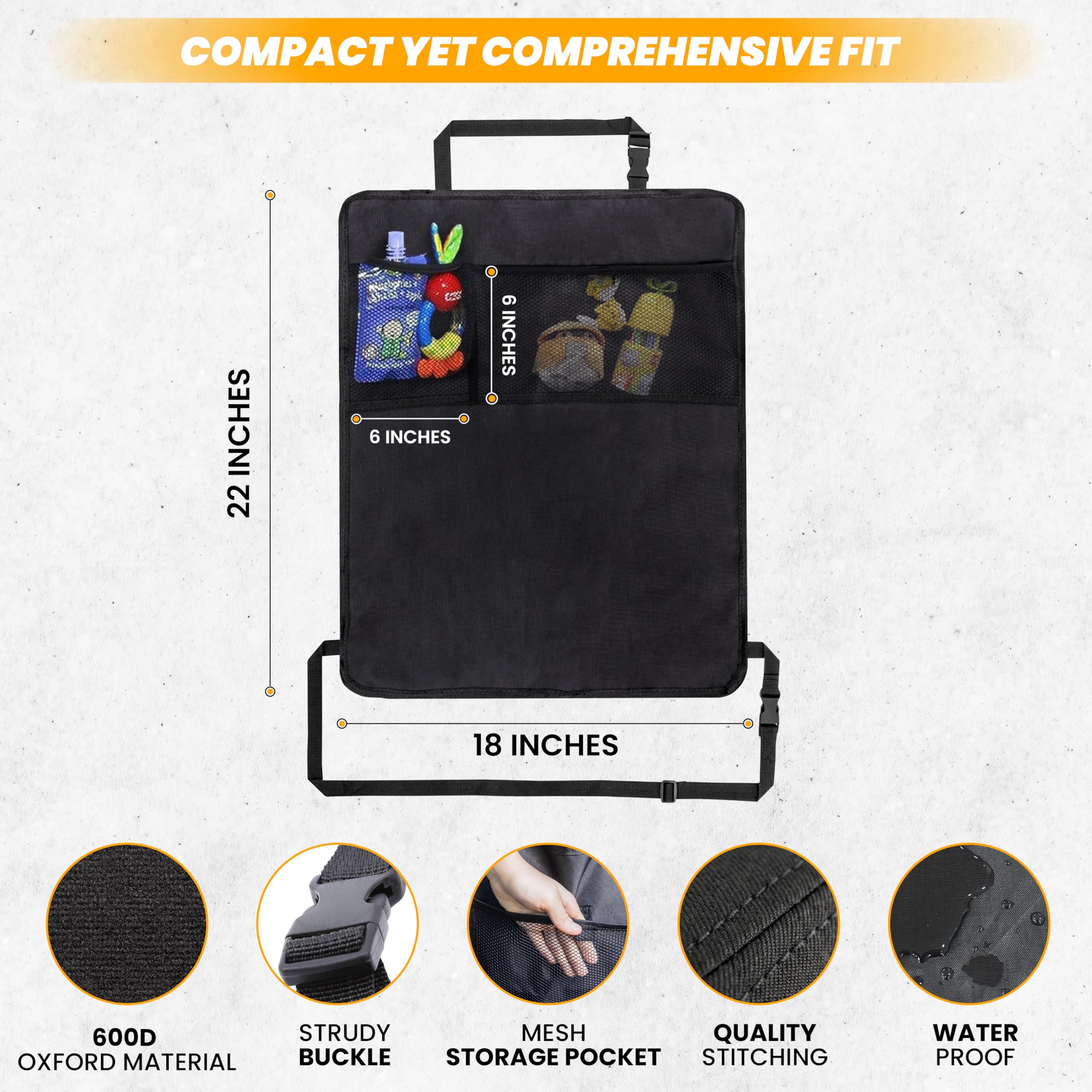 EcoNour 2-Pack Back Seat Protector – Protects car seats from mud, dirt, and scratches.