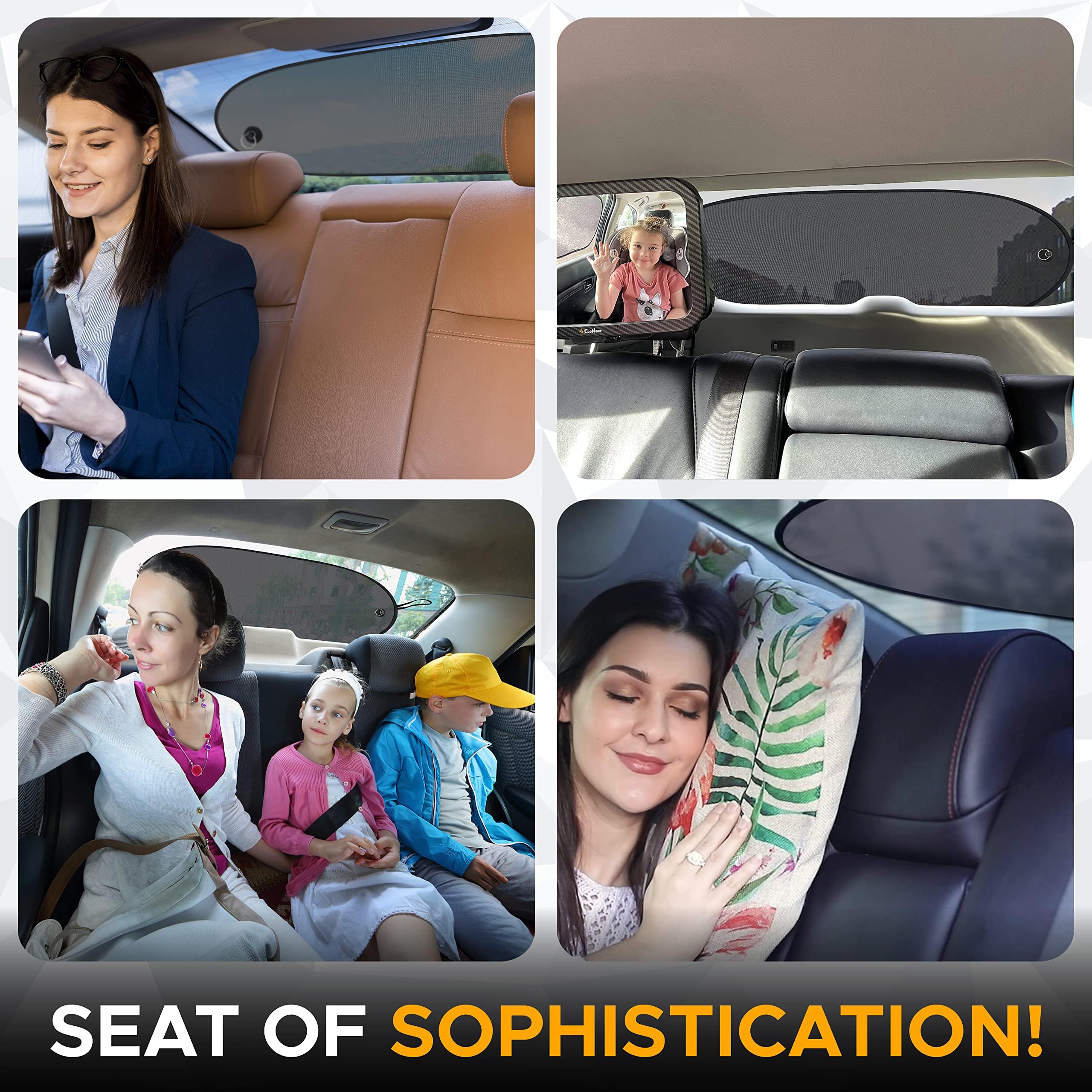 Back Window Sun Shade for Cars – EcoNour Medium 39x19