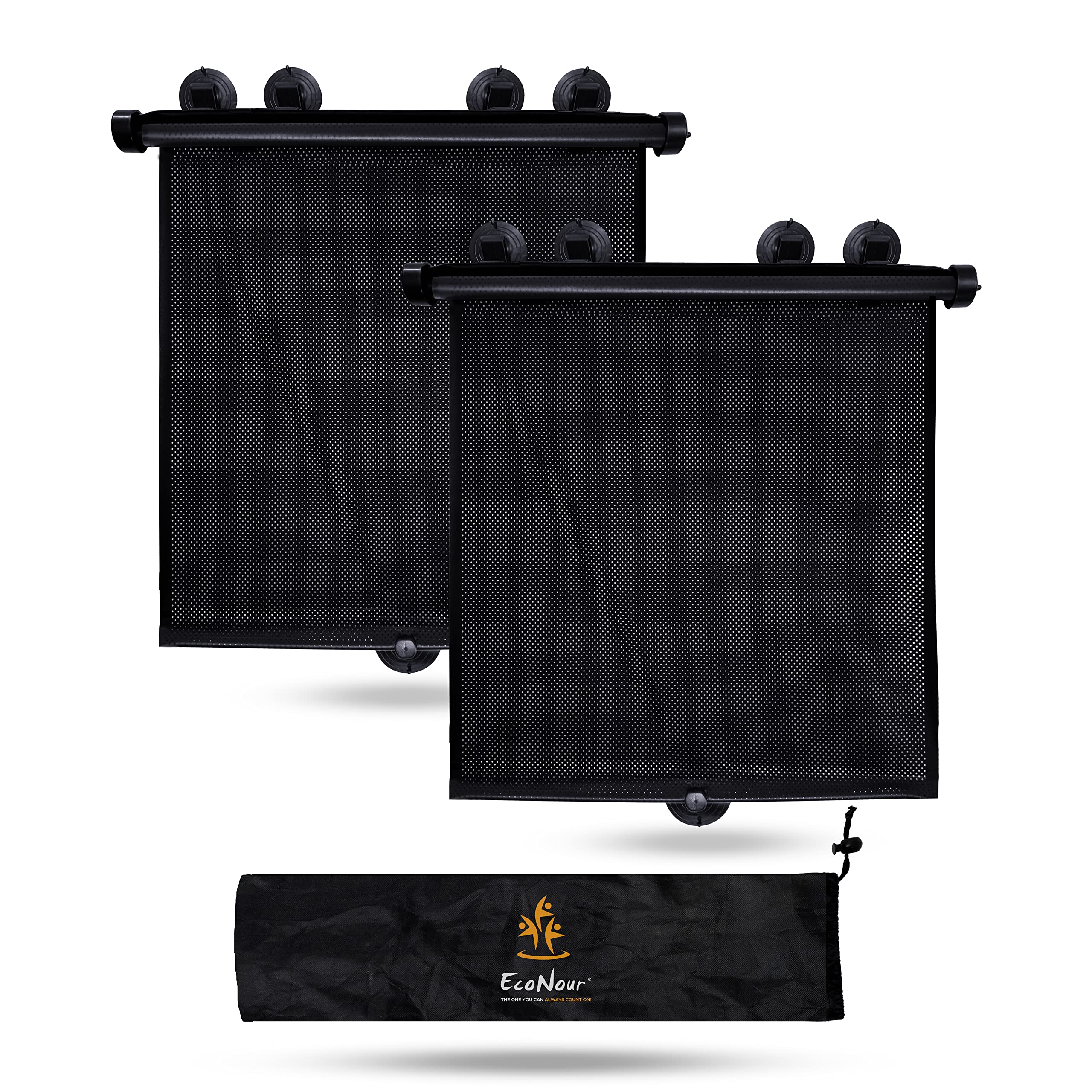Car Window Shades for Baby 2 Pack – EcoNour Retractable Sun Protection for Kids