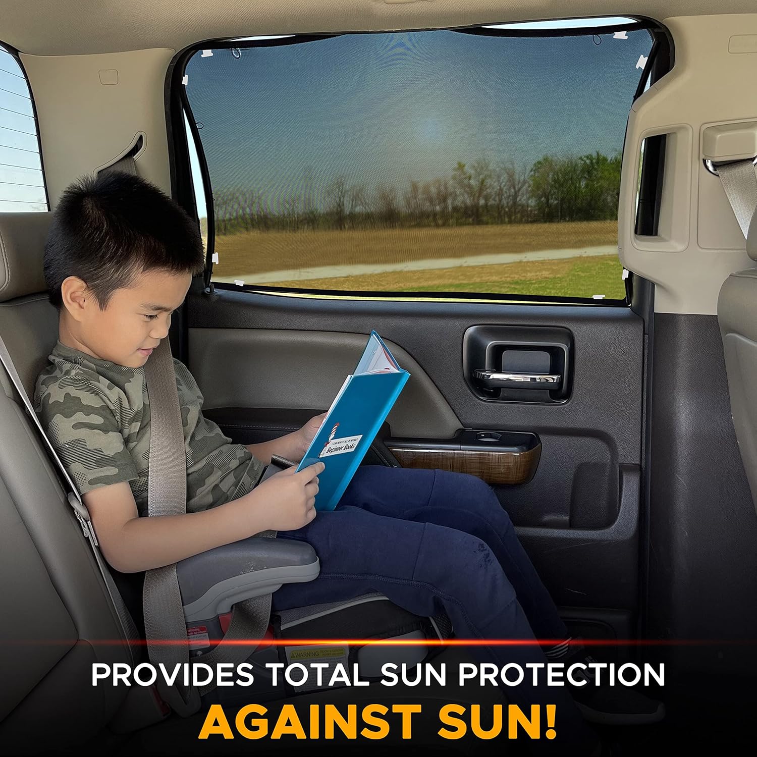 EcoNour Car Window Baby Shade (1Pack) | Car Magnetic Stretch to Fit | Window Sun Shade for Kids | Custom Fit Window Screen with Magnetic Hook | Adjustable Car Window Accessories