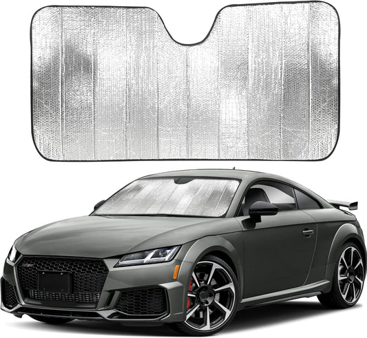EcoNour Accordion Sun Shade for Car | Car Shade Front Windshield to Block Harmful UV Rays | Automotive Window Sunshades to Keep Your Car Cool | Car Shield for Sun Heat | Large (28" x 58")