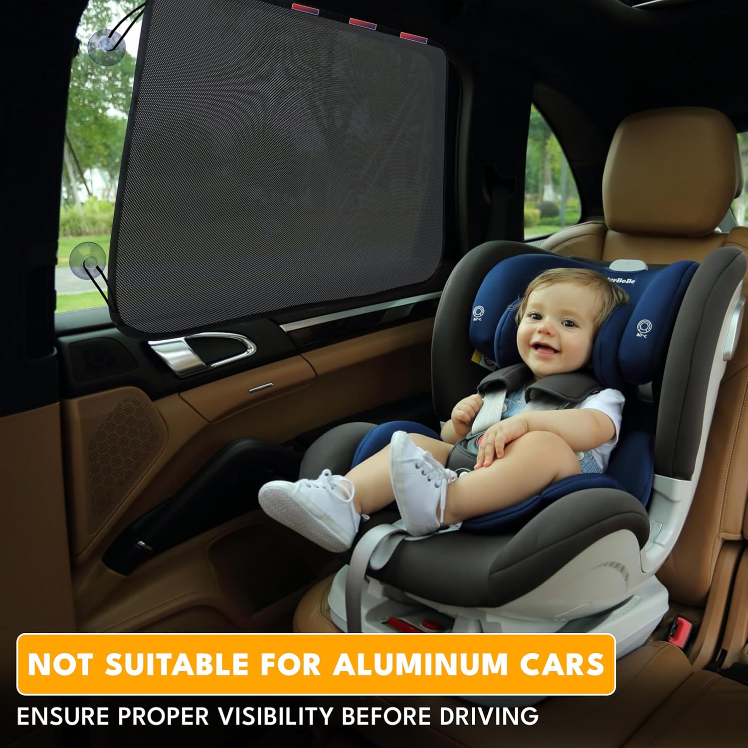 EcoNour Magnetic Car Sun Shade Side Window (2 Pack) | Rear Window Sun Shade, Blocks Harmful UV Rays | Ensures Privacy Protection | Baby Travel Accessories | Magnetic Curtain for Baby and Kids