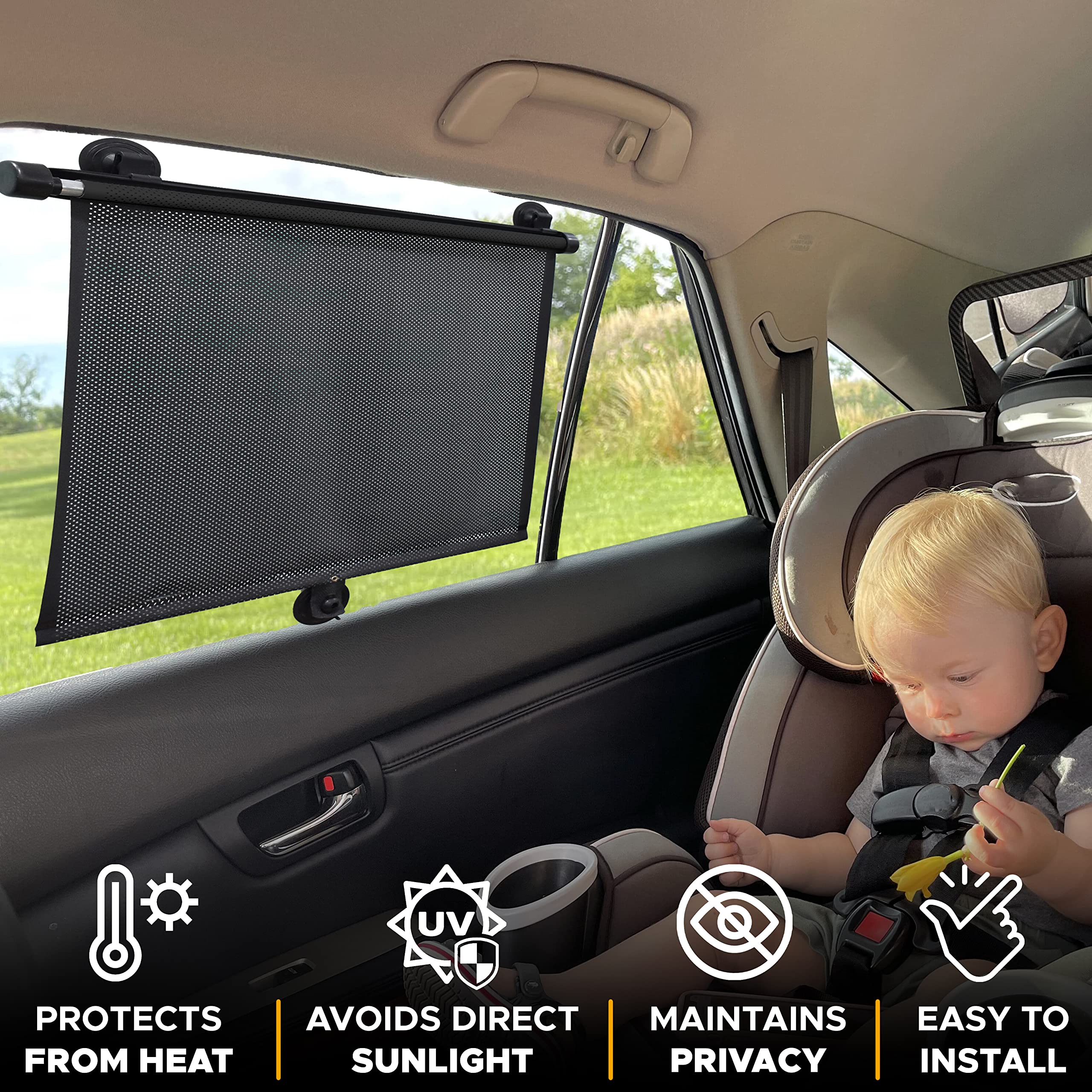 Car Window Shades – Blocks UV Rays & Glare, 2 Pack 18