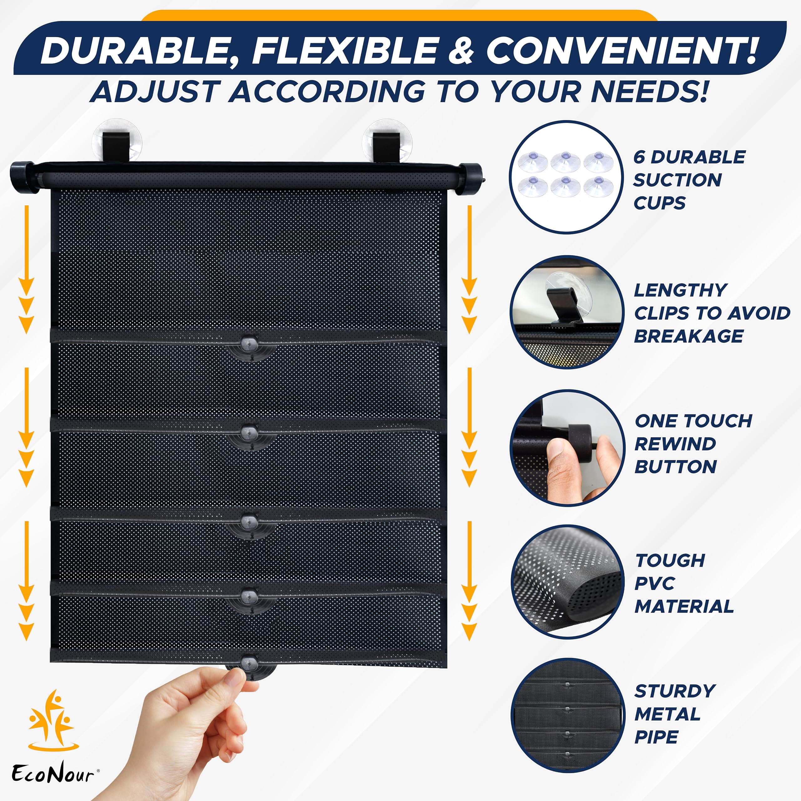 Car window shades for baby EcoNour upgraded side window sunshade accessories