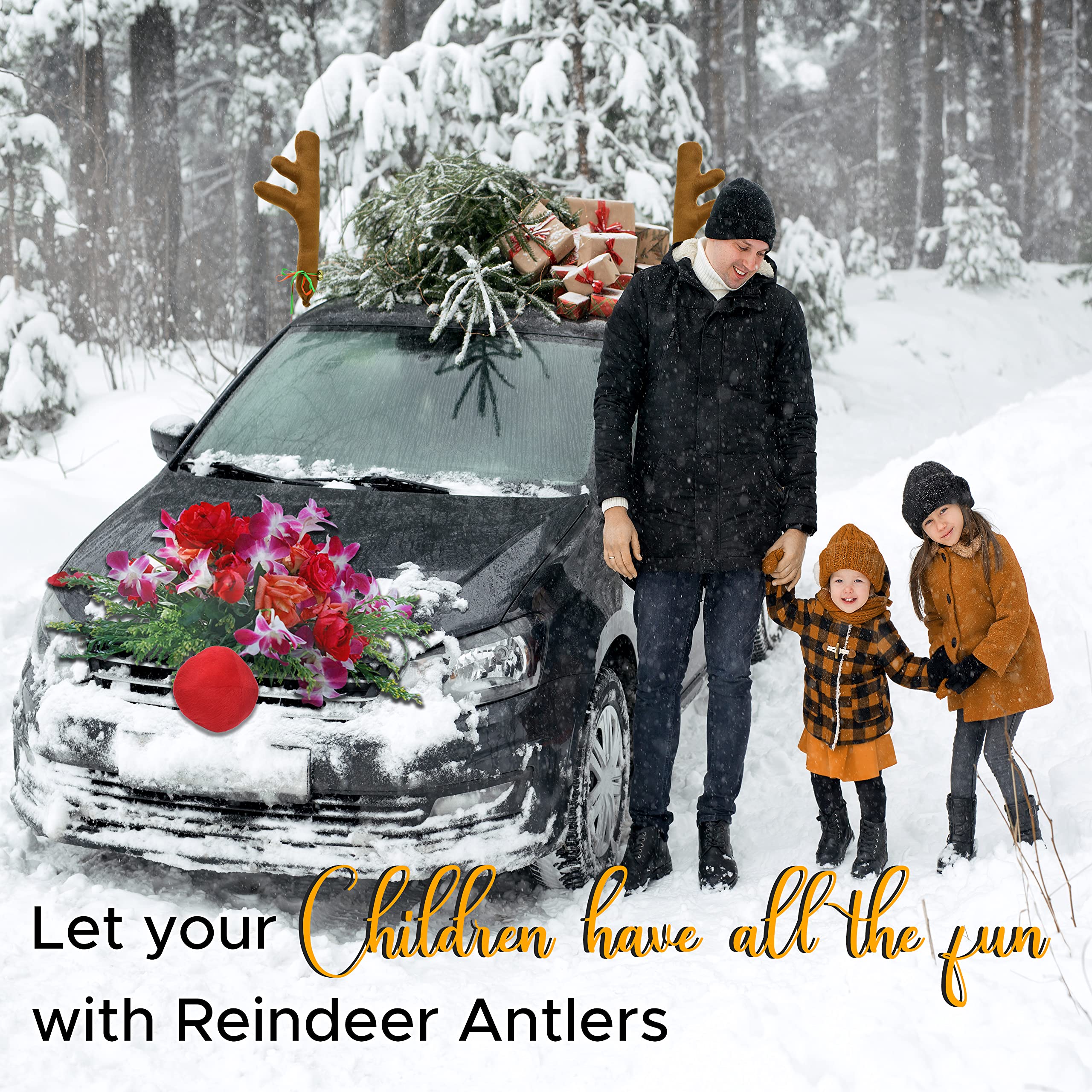 Car Reindeer Antlers with jingle bells and sponge stuffing