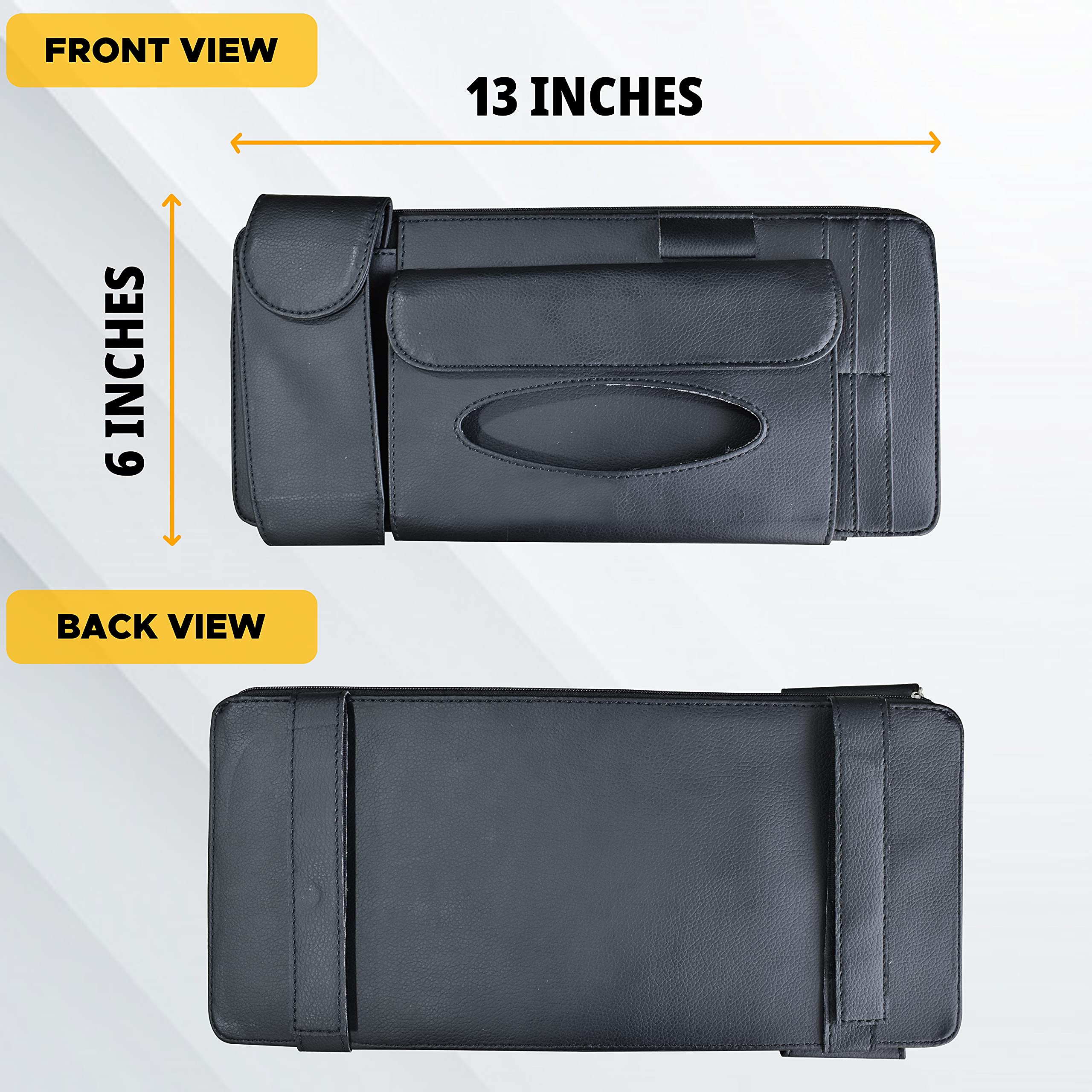 EcoNour Sun Visor Organizer for storing phone, pens, and pocketbook