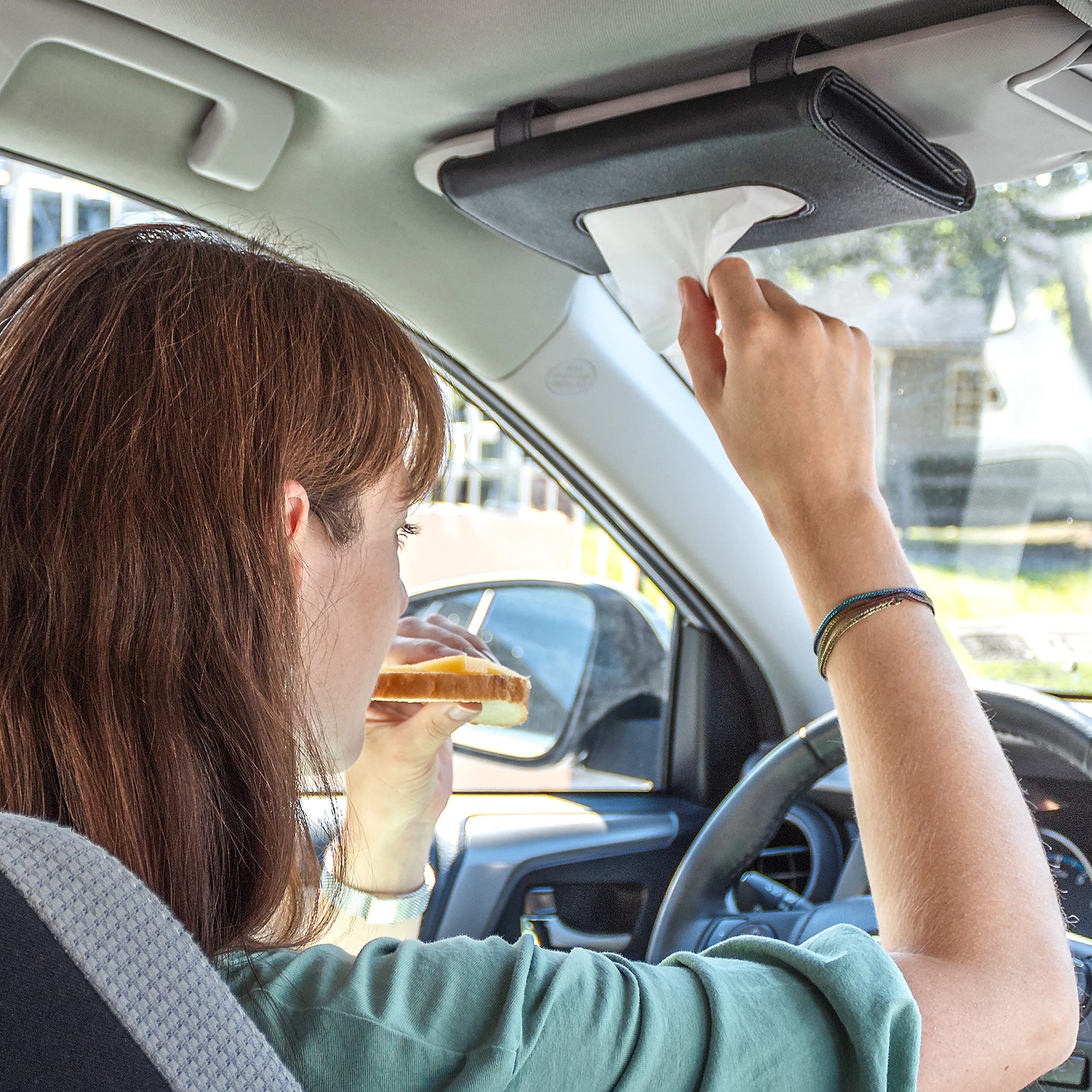 Car Tissue Holder for tissues and disposable masks in car