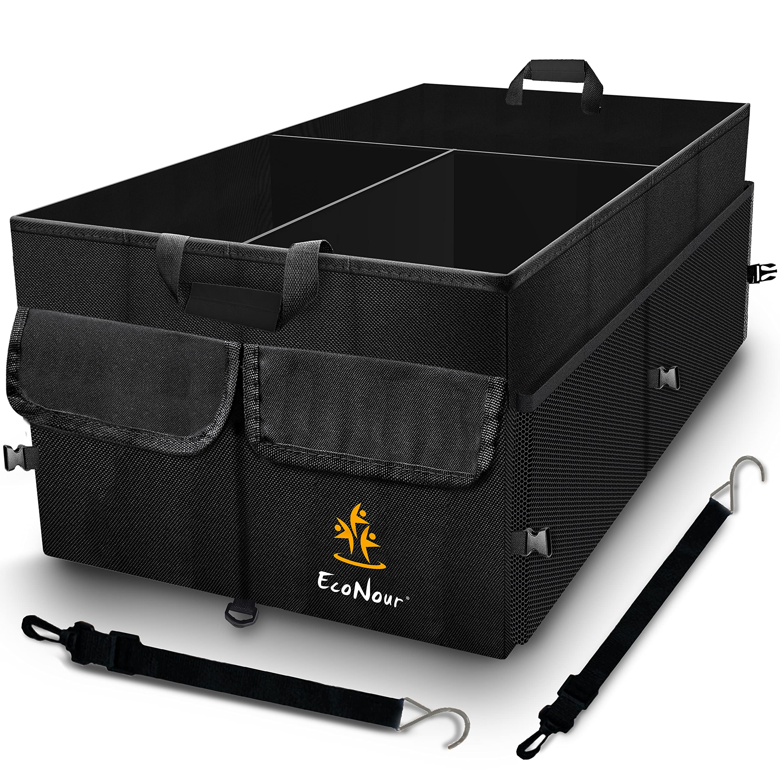 EcoNour Trunk Organizer for Car black collapsible cargo box