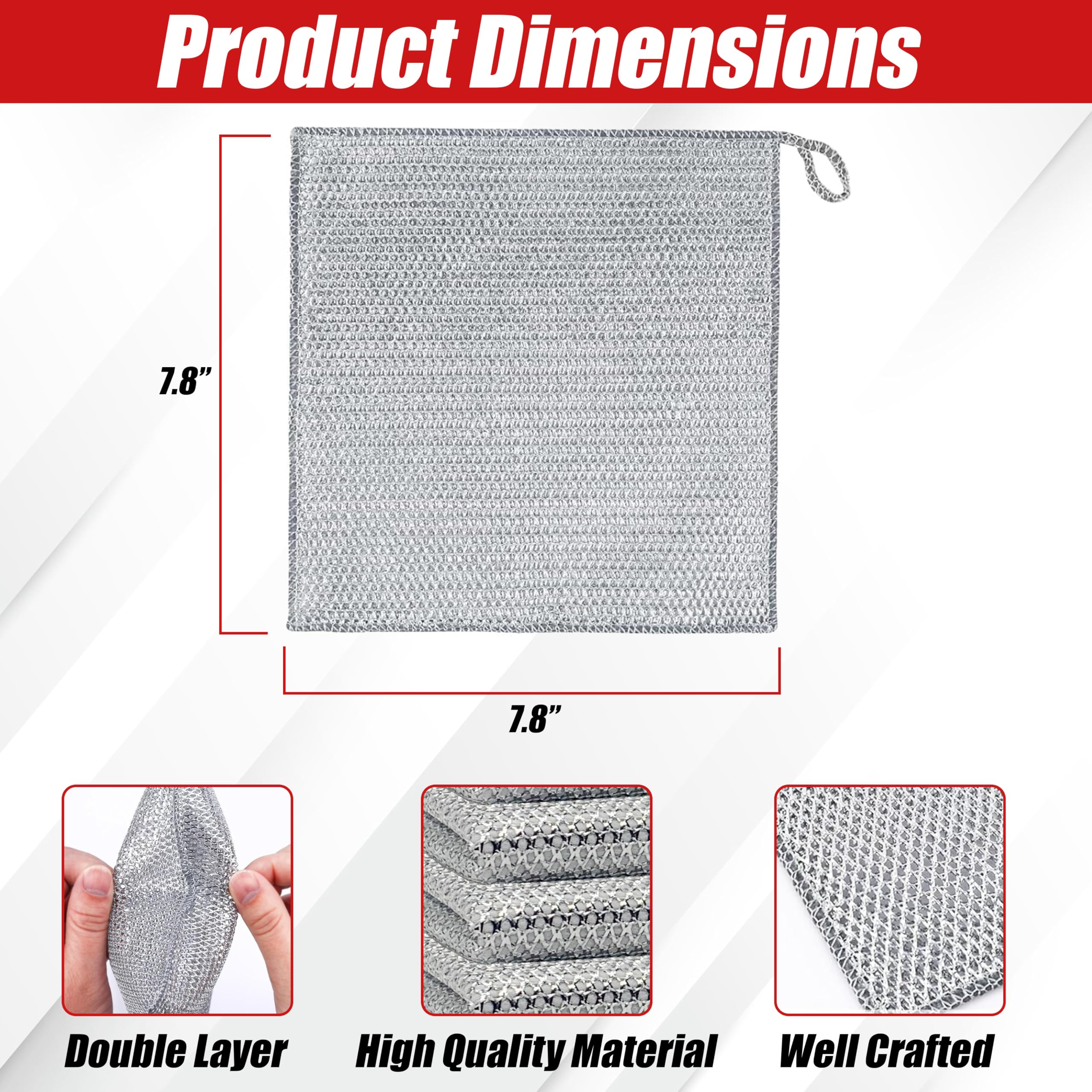 Quick Cleaning Non-Scratch Wire Dishcloth by EcoNour