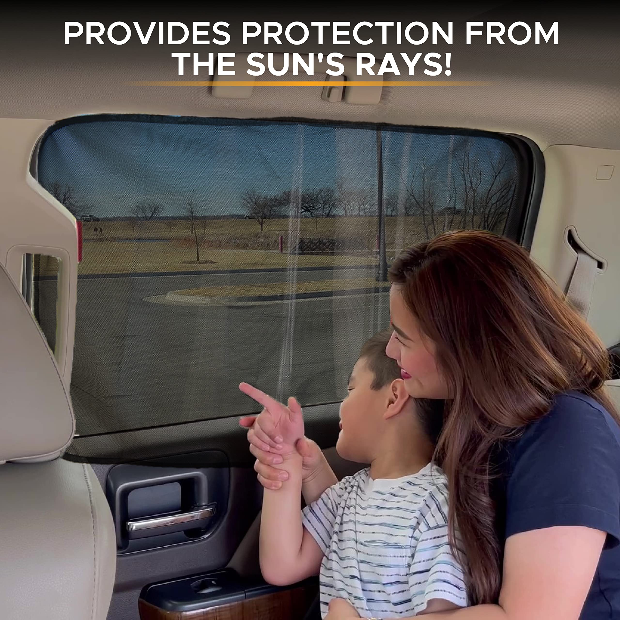 EcoNour Magnetic Side Window Sunshade ensures privacy and sun protection.