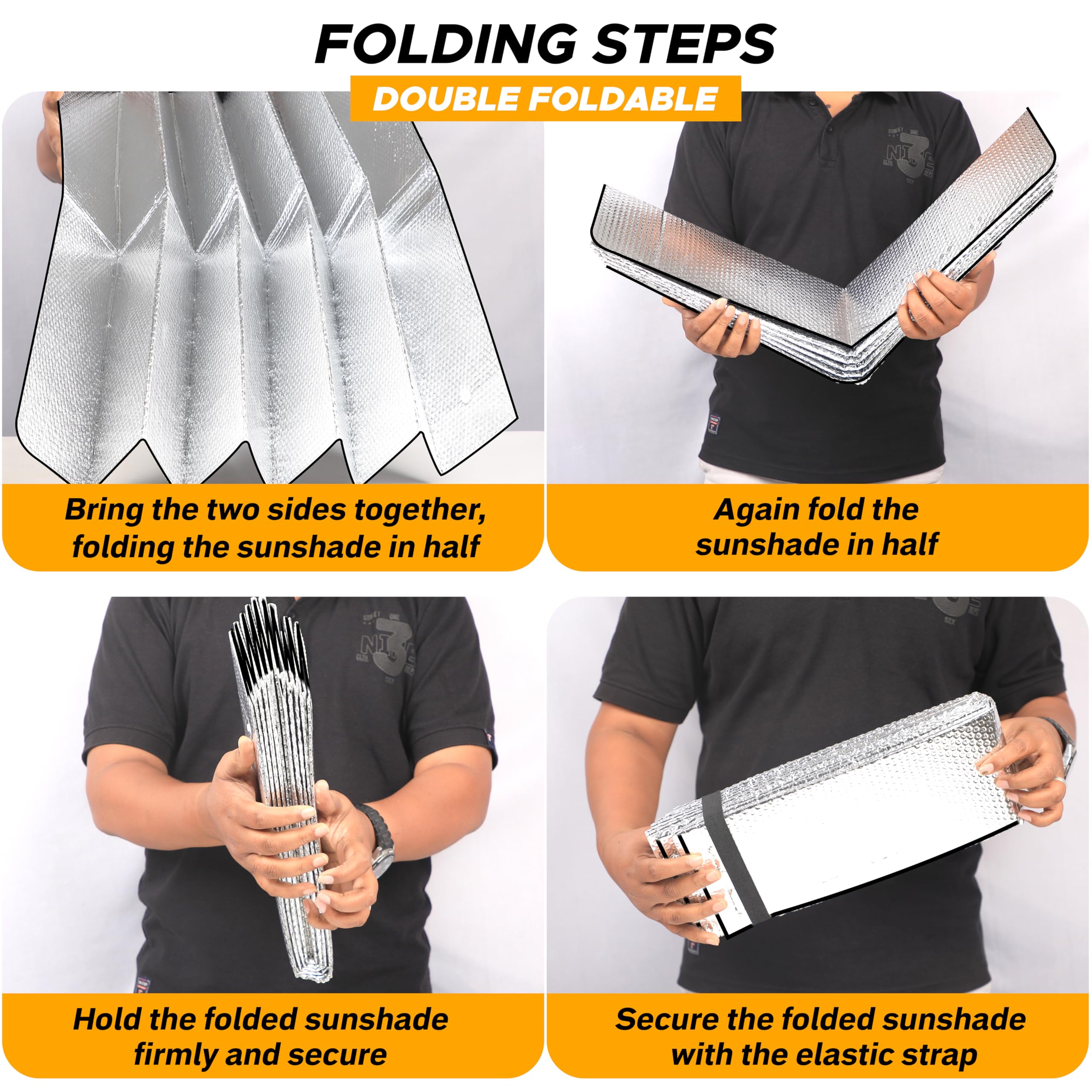 Accordion windshield sun shade foldable EcoNour large SUV pickup