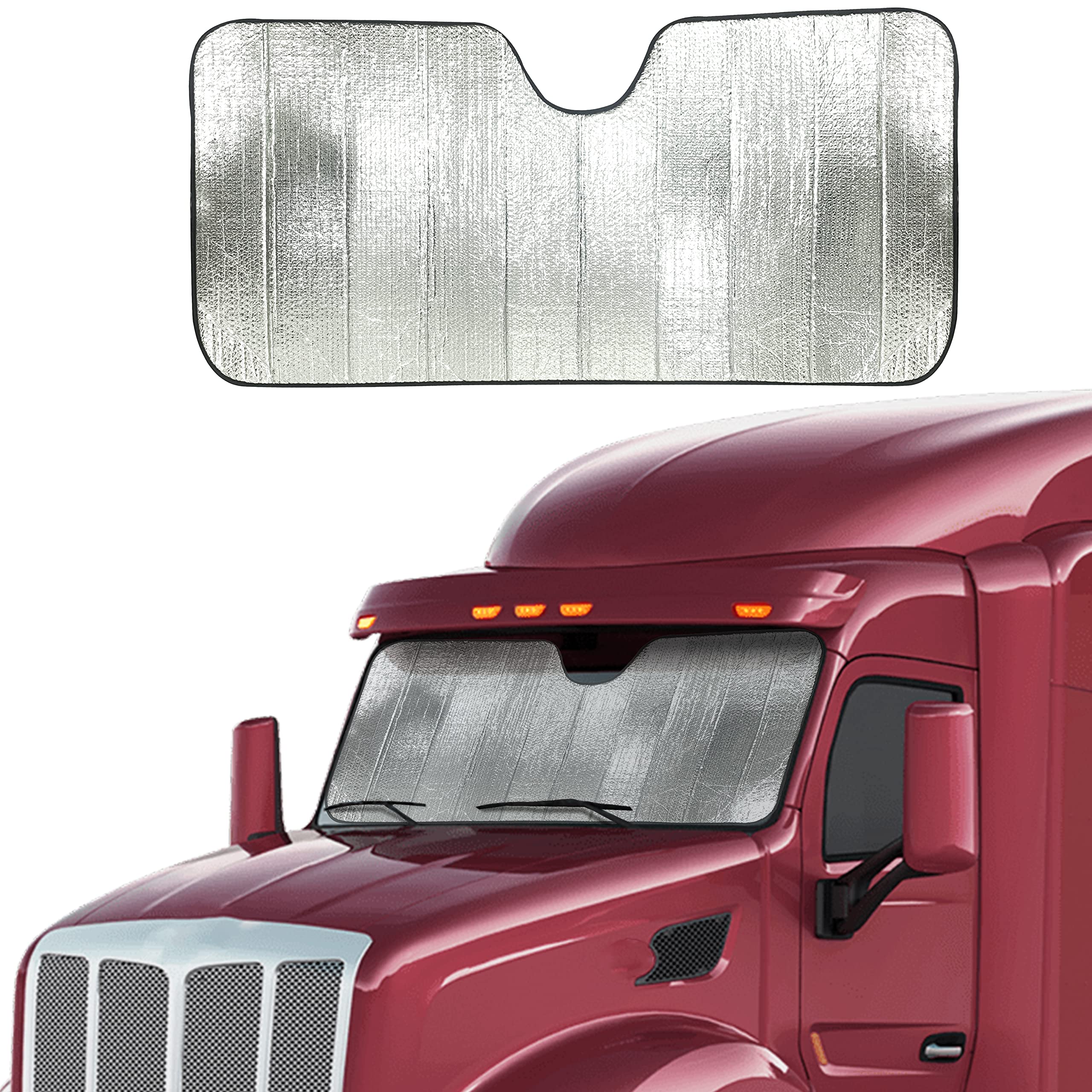 Accordion Windshield Sunshade EcoNour XXL for Trucks, Semi & Big Rig