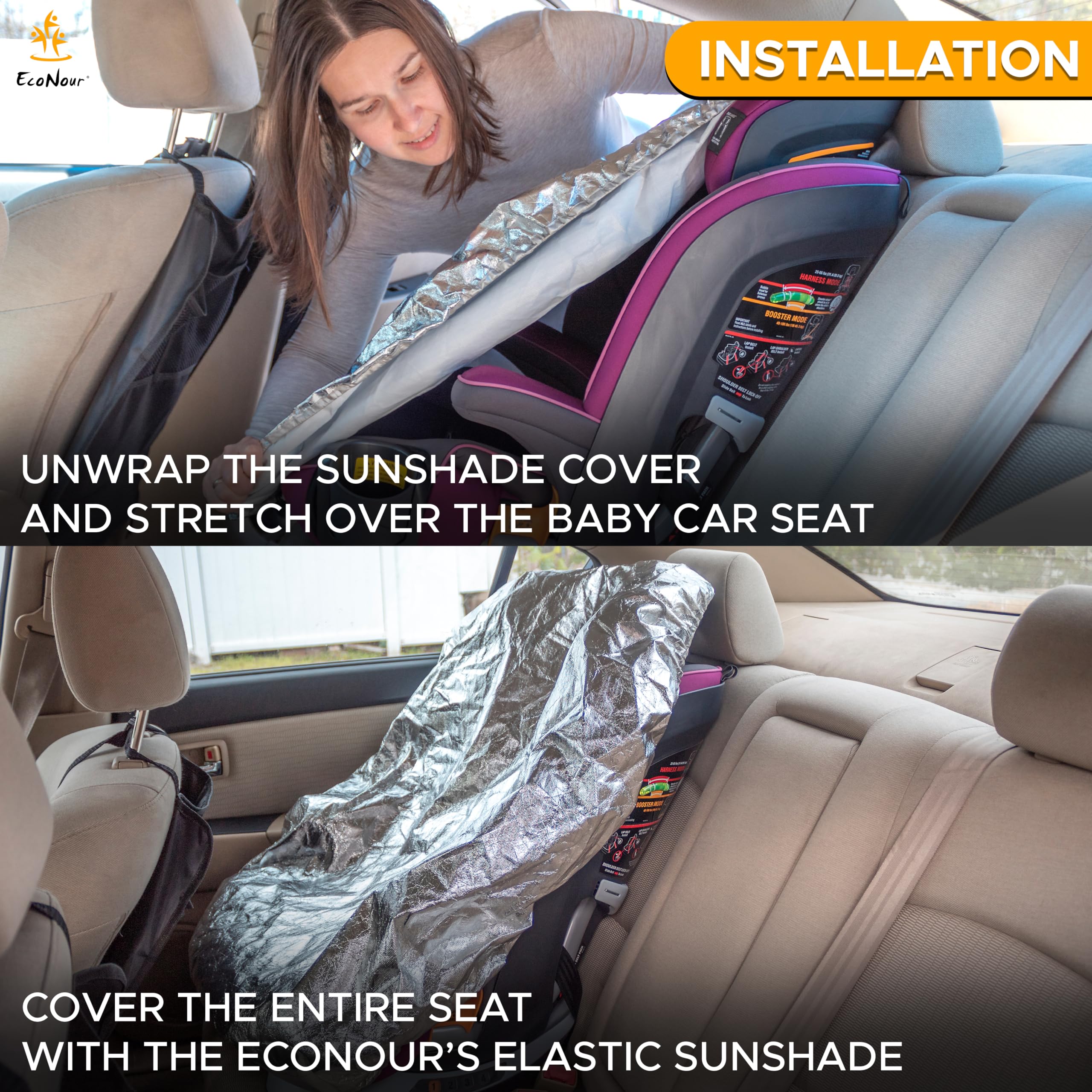 Baby Car Seat Sun Shade Cover Keeps Seat Cool