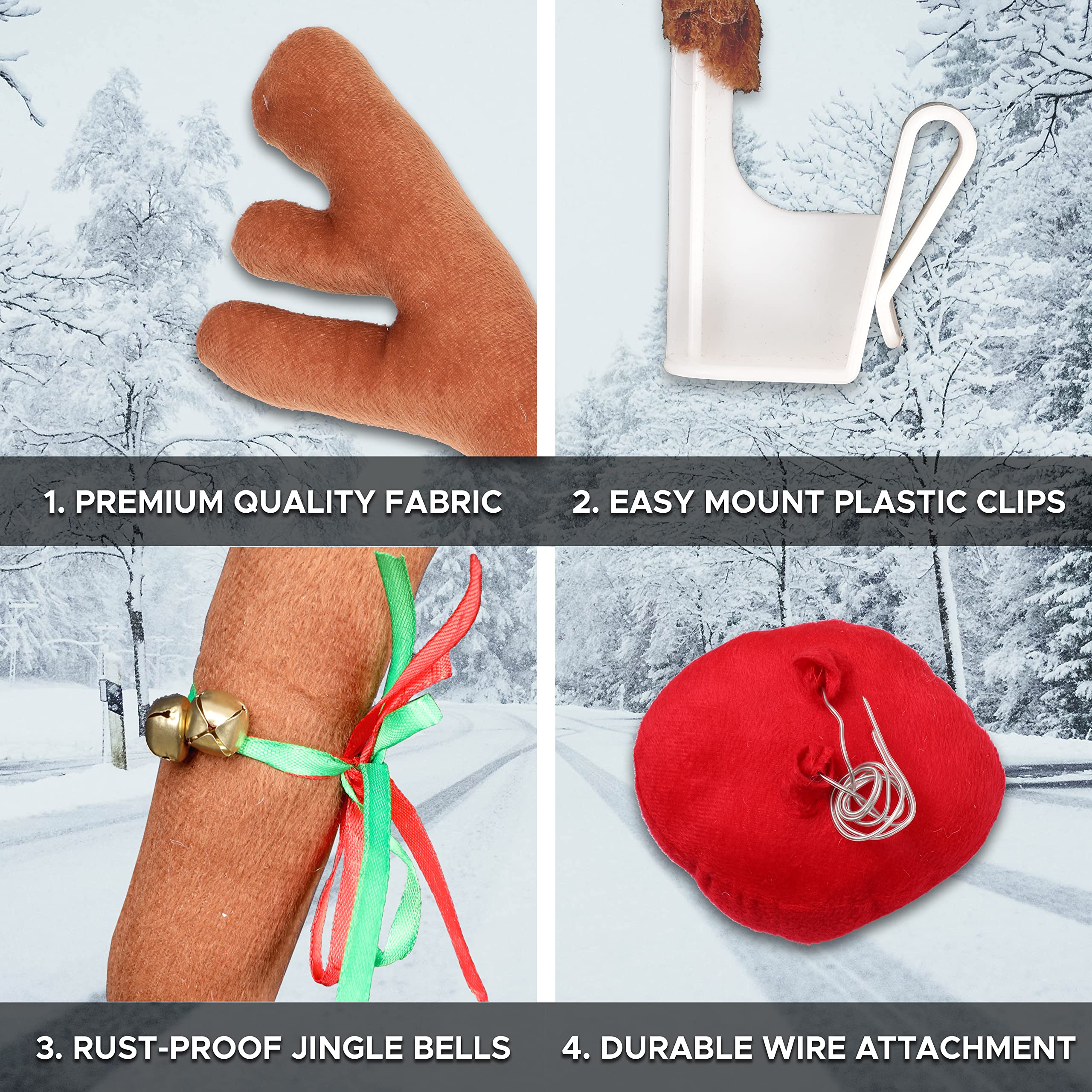 Sponge Car Reindeer Antlers with nose for holiday fun