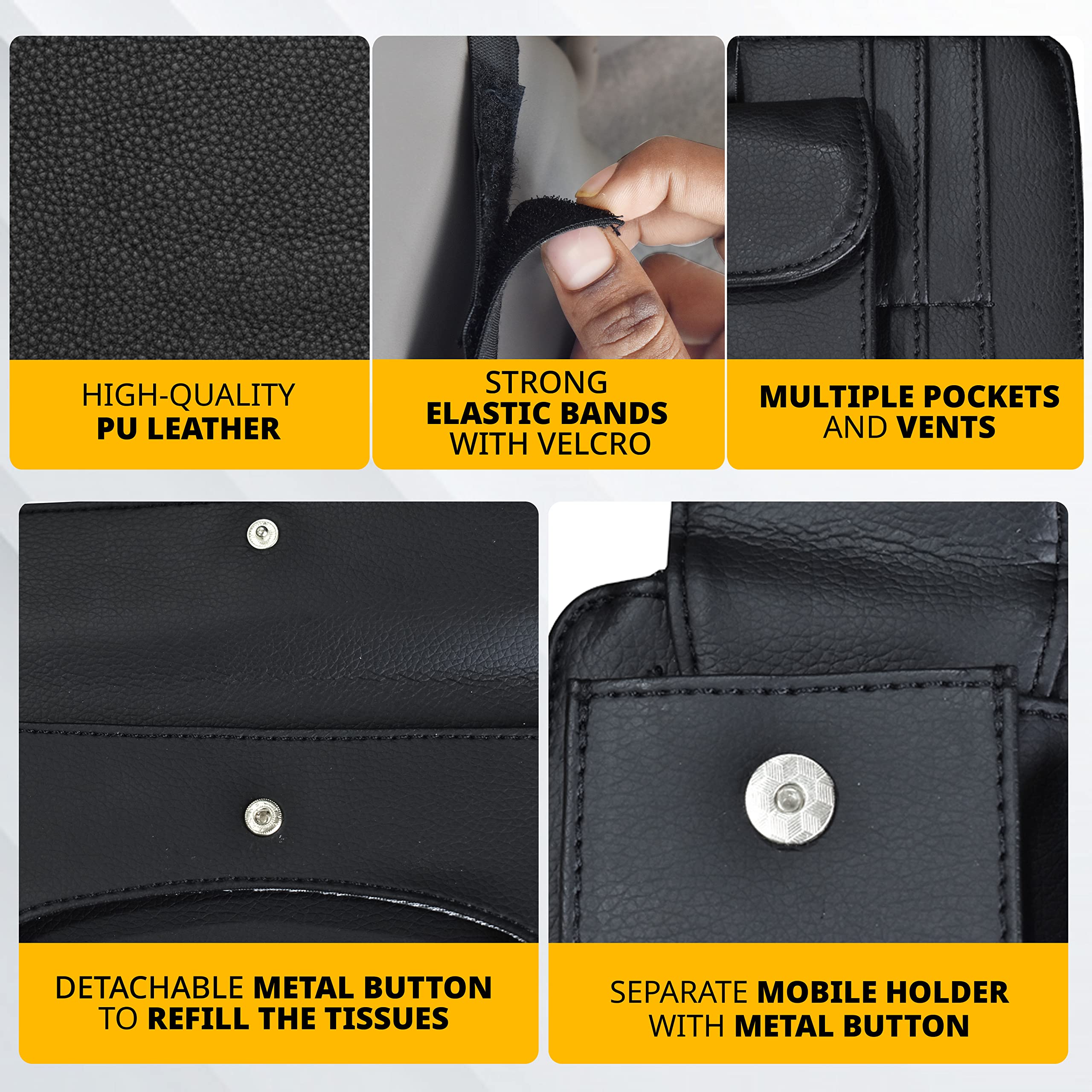 EcoNour Sun Visor Organizer with zipper and tissue compartment