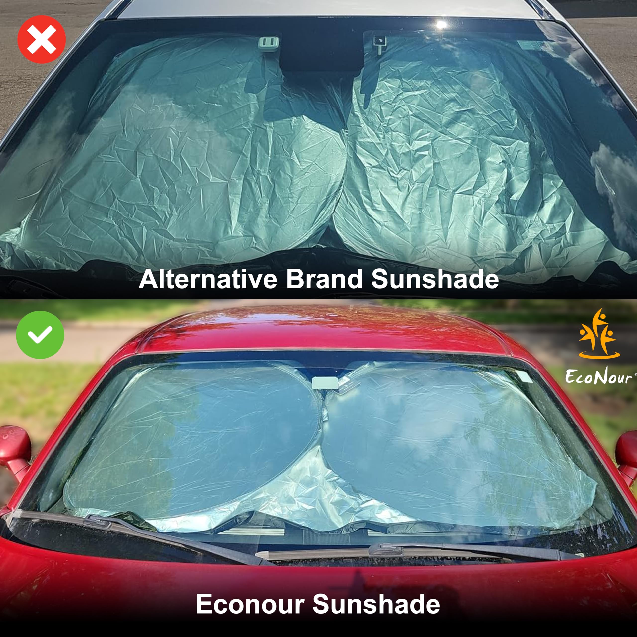 Windshield Sun Shade – EcoNour Foldable Sun Blocker for Front Window