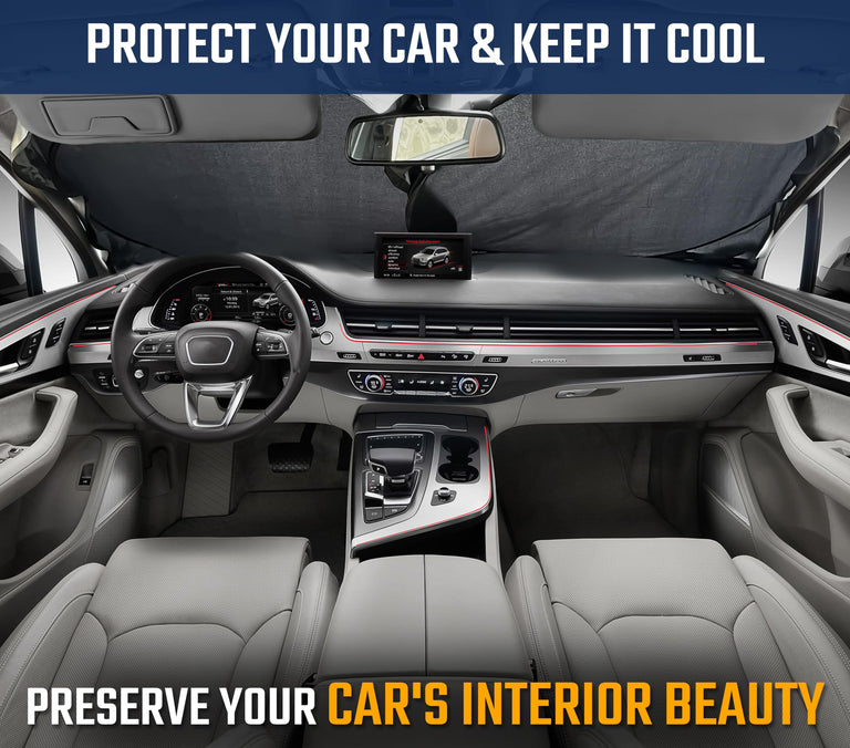 Car Windshield Sunshade – Blocks Sun & Heat for Small Sedans, Coupes & Sports Cars