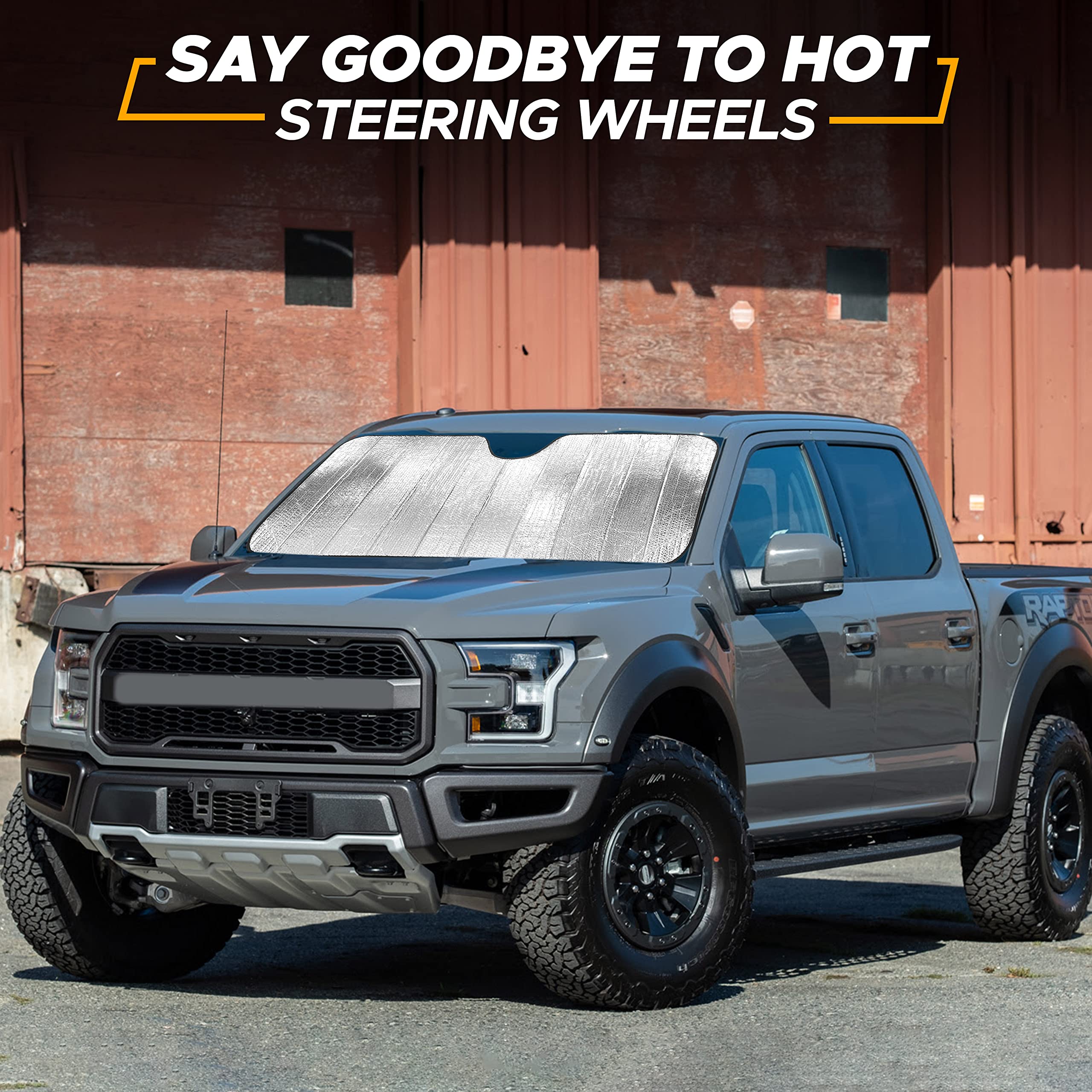 Accordion Car Windshield Sun Shade EcoNour Foldable Sun Visor for Trucks