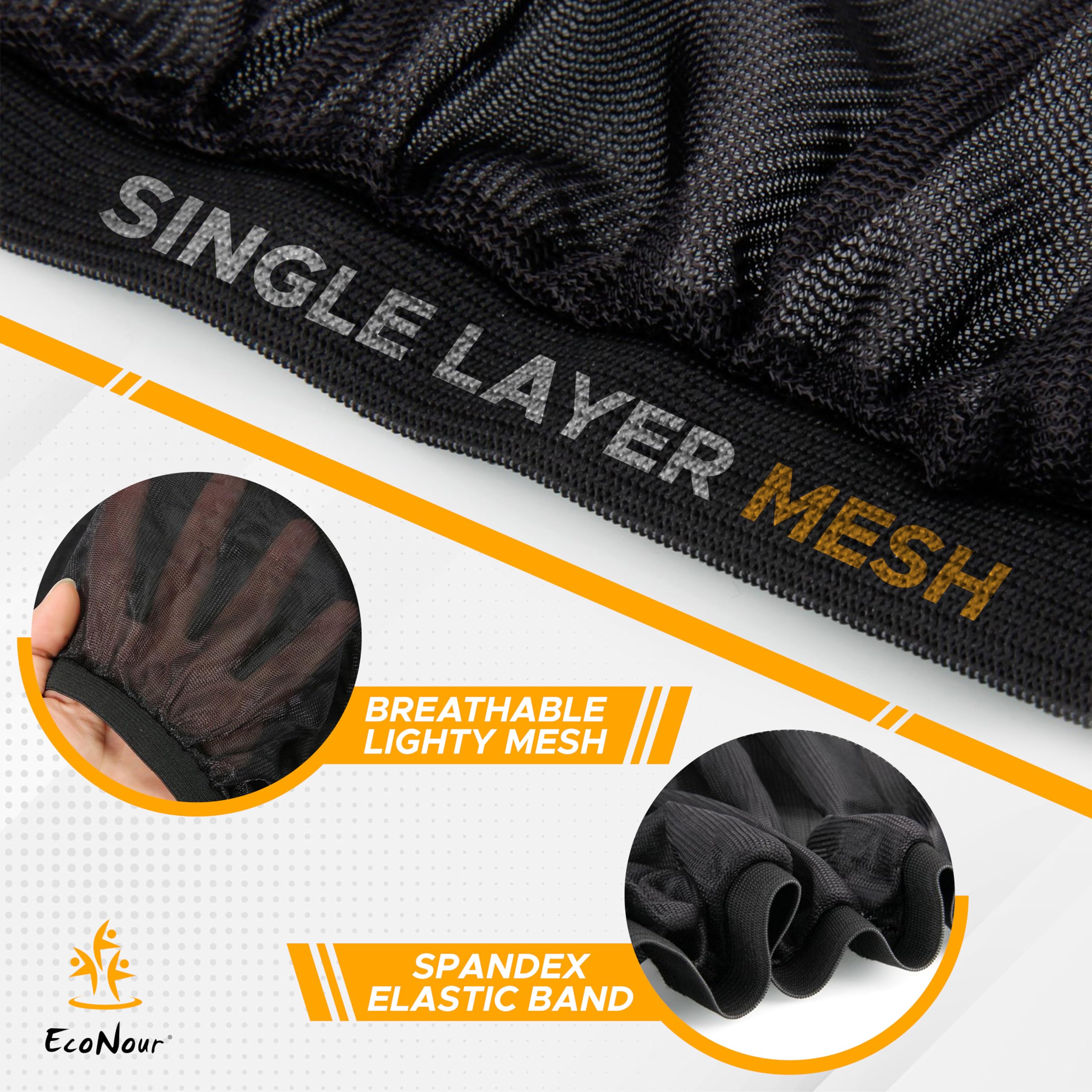 Car Window Sun Shades for MPV & Minivan Sliding Door Rear Windows | EcoNour Elastic Mesh