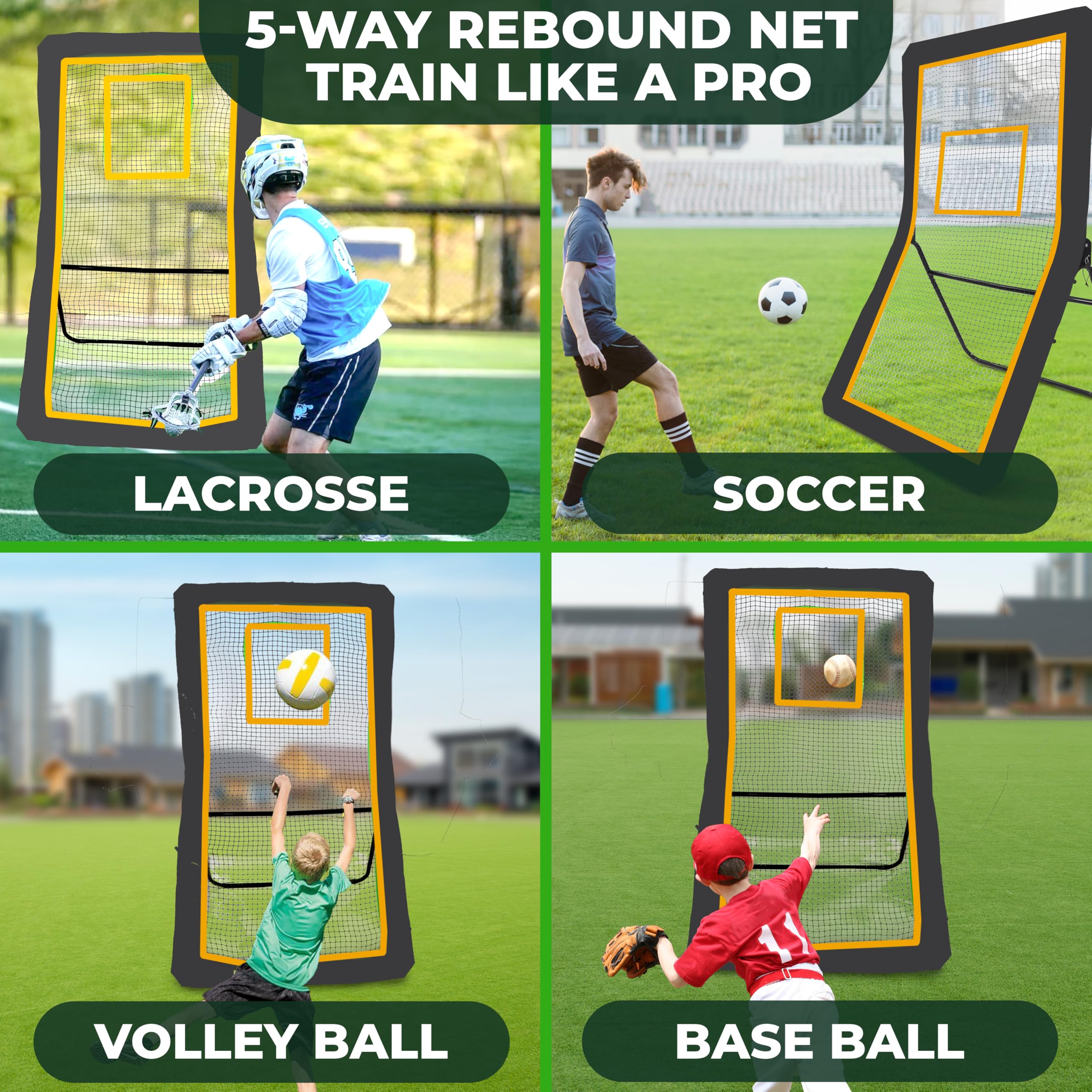 Multi-Sport Rebounder Net 4x7 ft EcoNour soft portable training equipment