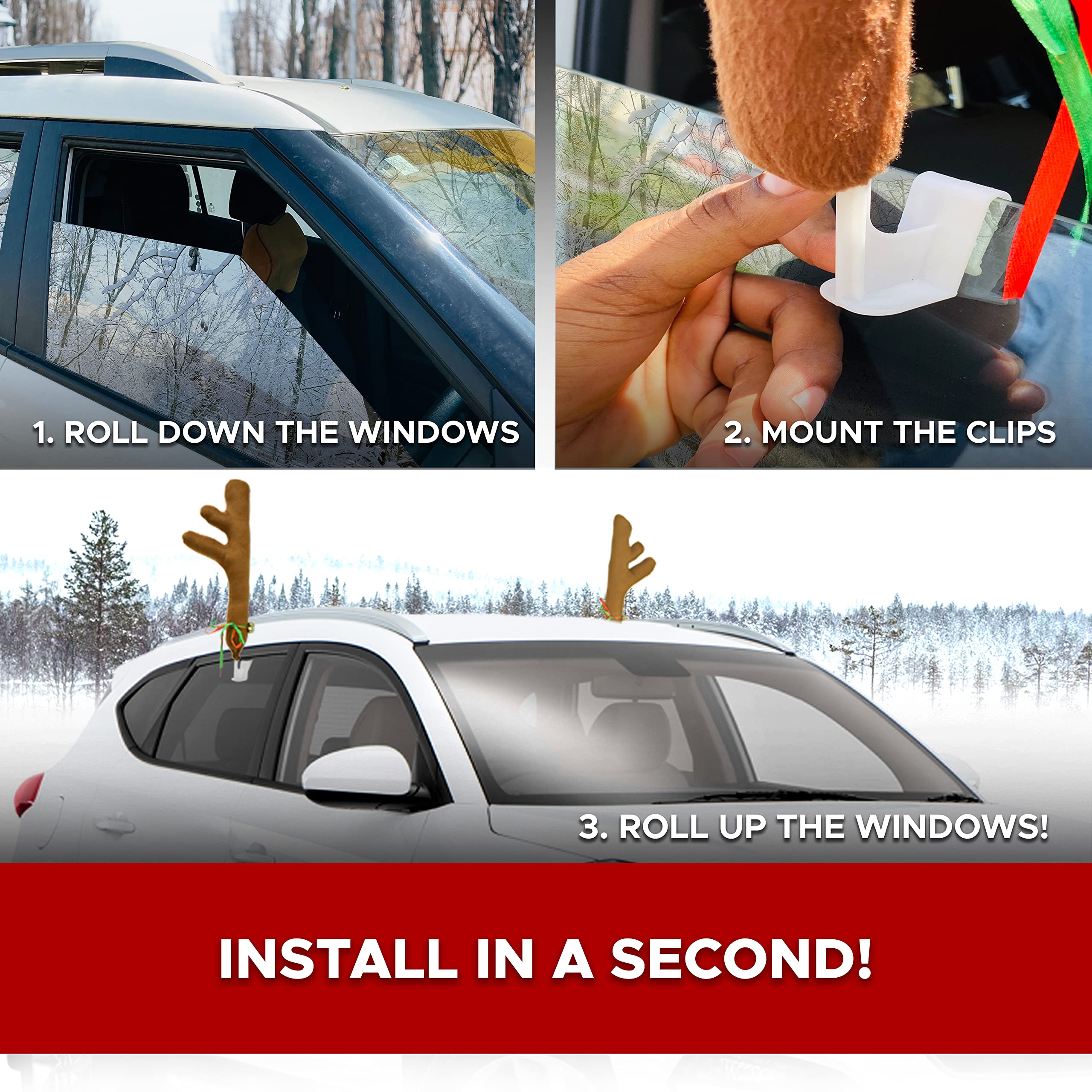 Car Reindeer Antlers with nose and bells