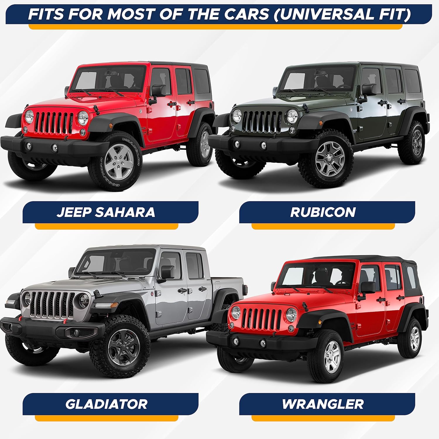 EcoNour Accordion Windshield Sun Shade | Car Shade Front Windshield to Block Harmful UV Rays | Automotive Window Sunshades to Keep Your Car Cool | Fits Best for Wrangler | XS (53 x 17 inches)