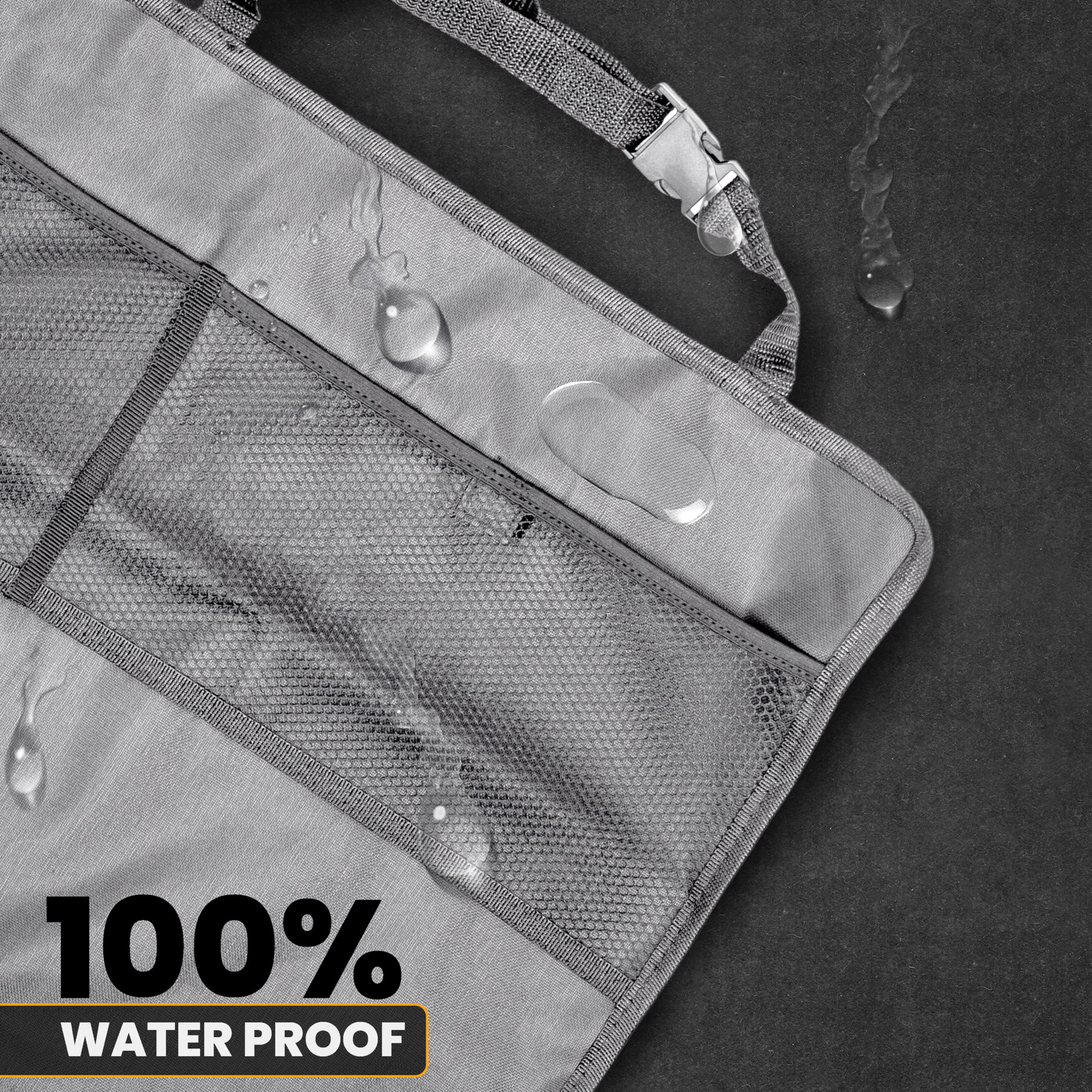 EcoNour Grey Back Seat Protector 2-Pack – Durable Oxford fabric shields seats from spills and scuffs.