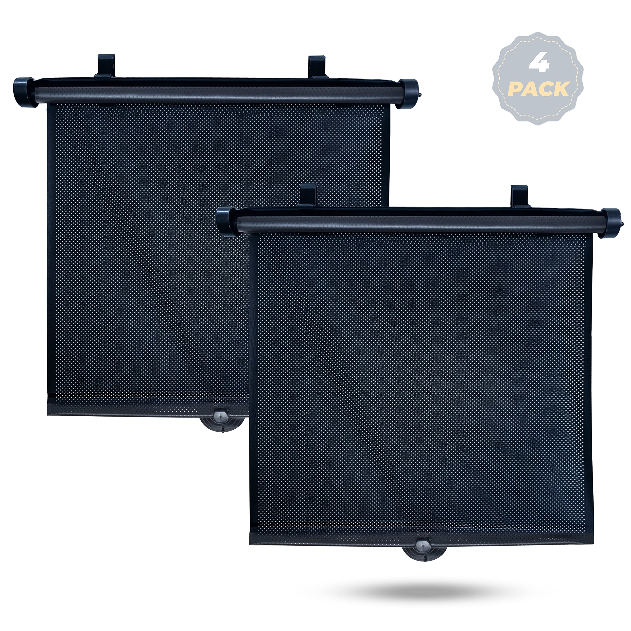 EcoNour Retractable Car Window Shades (4 Pack) – Blocks sunlight and UV rays.
