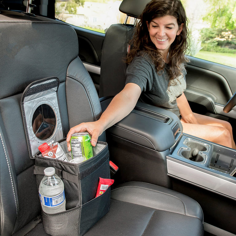 Hanging Black Car Trash Can with lid for cars, SUVs, and trucks