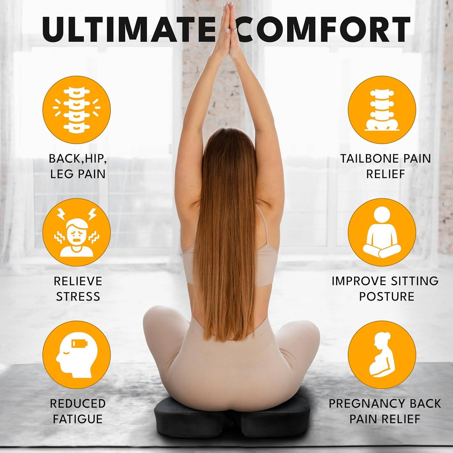 Back Pillow For Chair SMDR Ergonomic Lumbar Support Pillow For